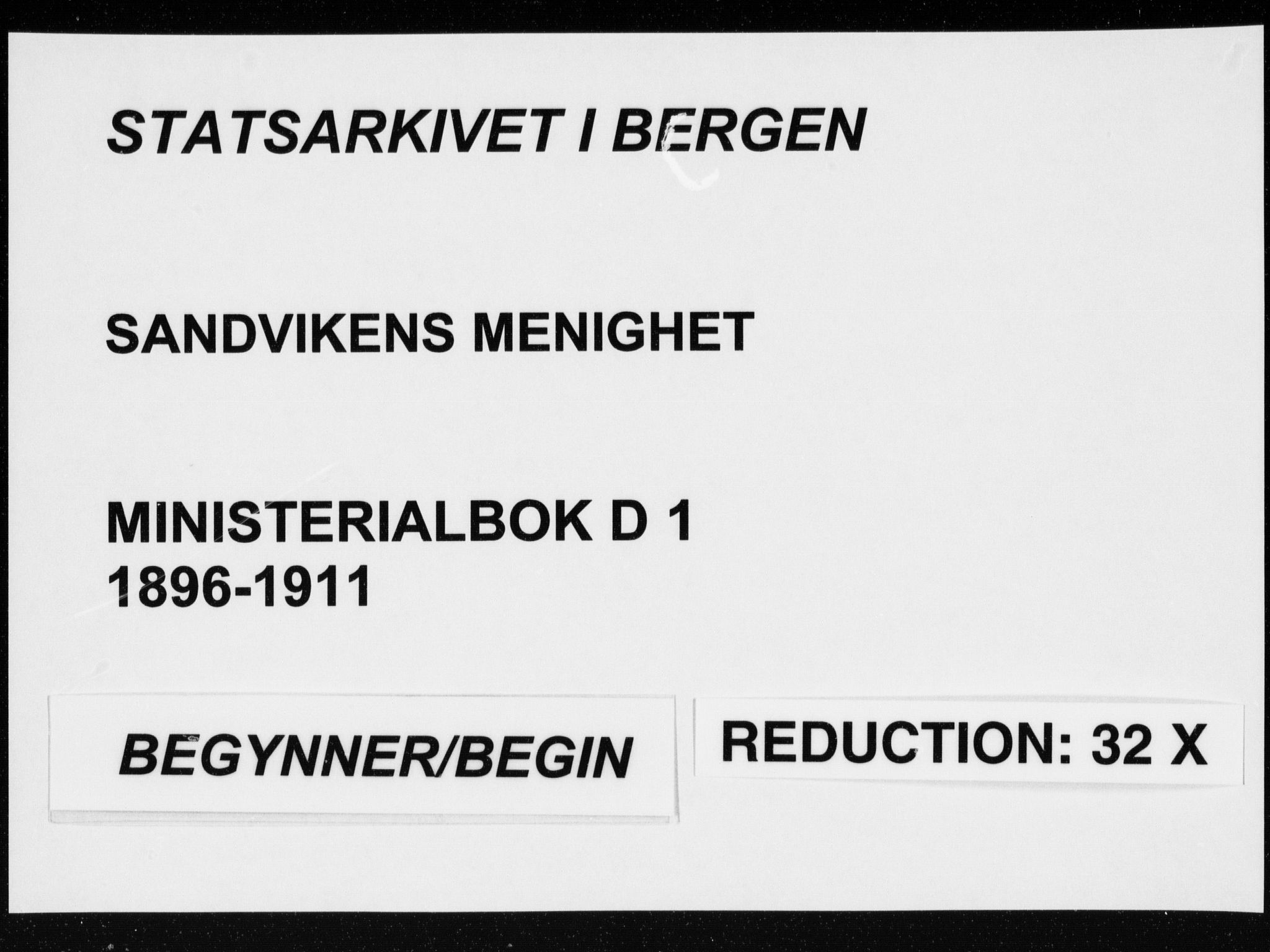 Sandviken Sokneprestembete, SAB/A-77601/H/Ha/L0014: Ministerialbok nr. D 1, 1896-1911