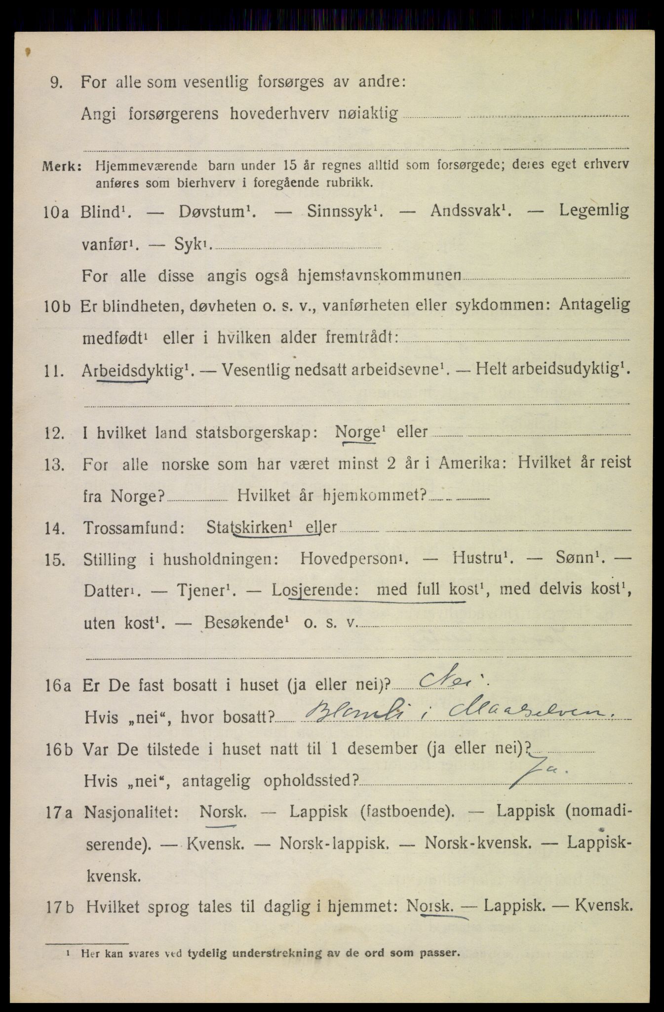 SAT, Folketelling 1920 for 1850 Tysfjord herred, 1920, s. 2502