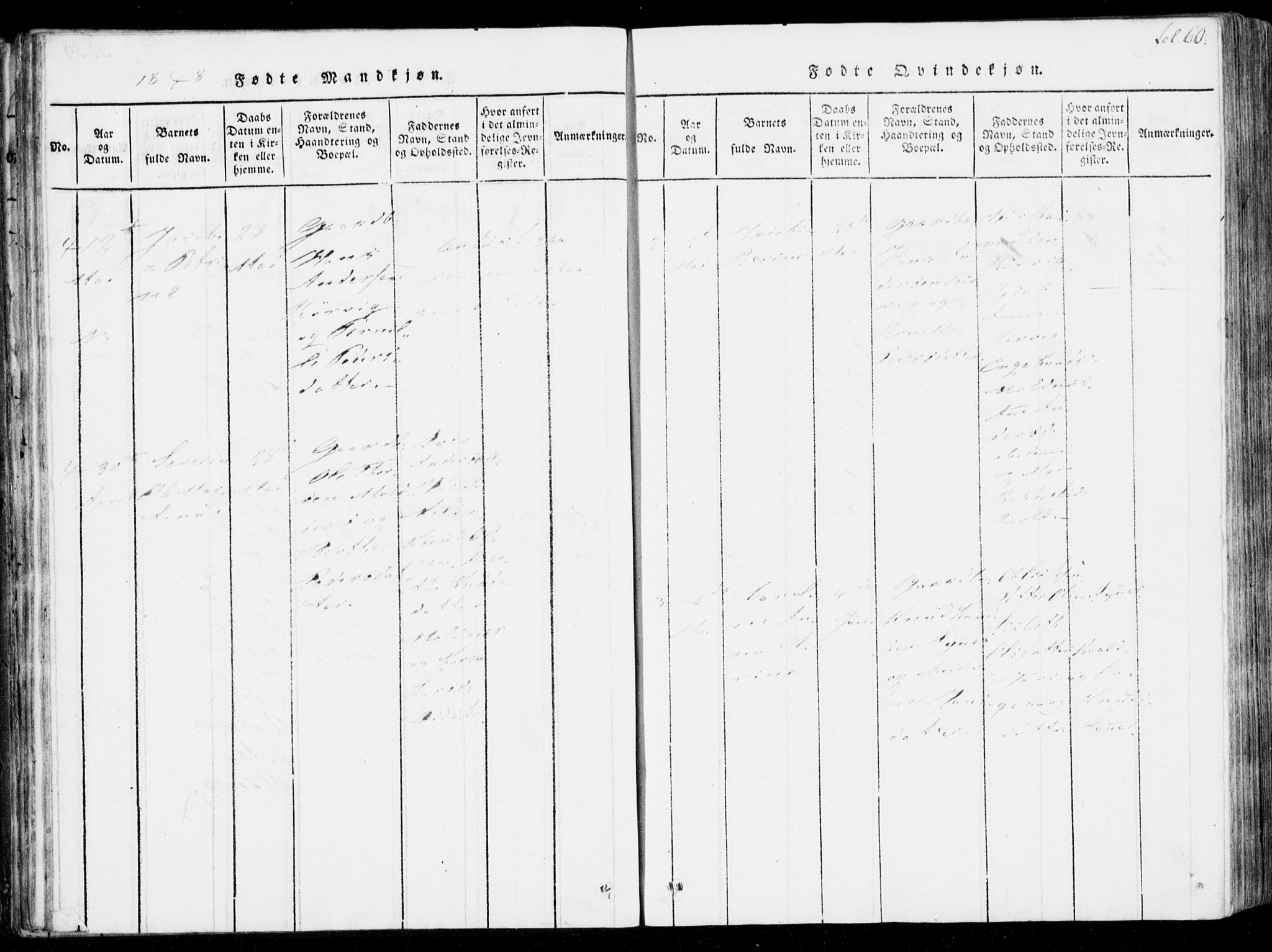 Ministerialprotokoller, klokkerbøker og fødselsregistre - Møre og Romsdal, AV/SAT-A-1454/537/L0517: Ministerialbok nr. 537A01, 1818-1862, s. 60