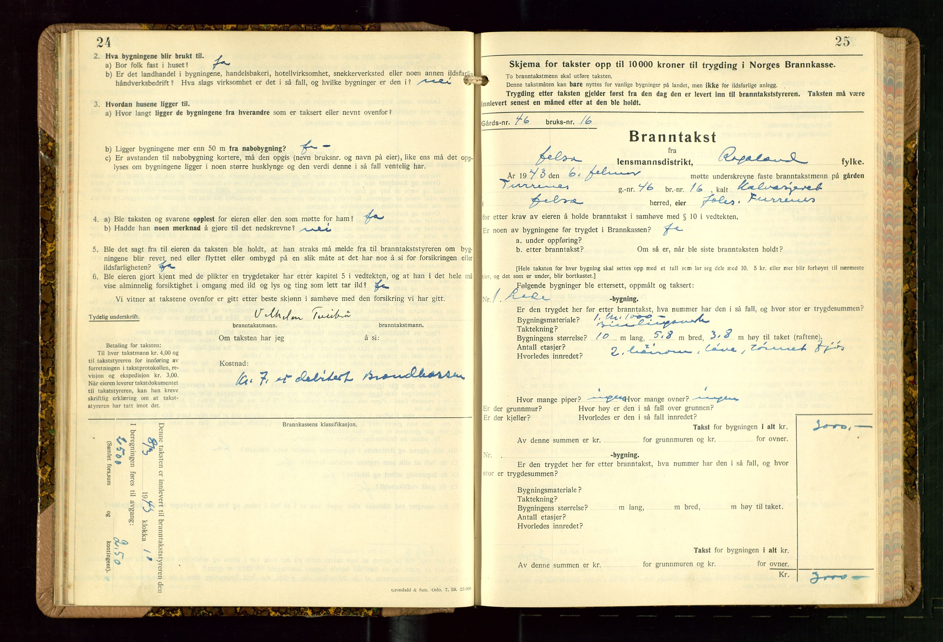 Jelsa lensmannskontor, AV/SAST-A-100360/Gob/L0003: "Branntakstprotokoll", 1942-1955, s. 24-25