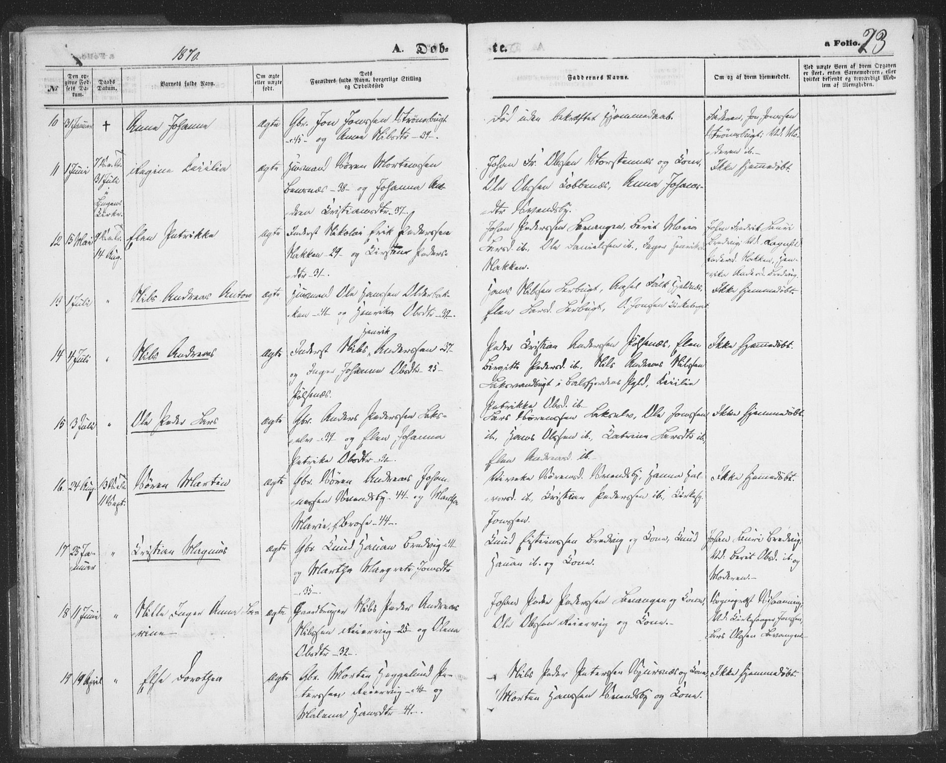 Lyngen sokneprestembete, AV/SATØ-S-1289/H/He/Hea/L0009kirke: Ministerialbok nr. 9, 1864-1882, s. 23