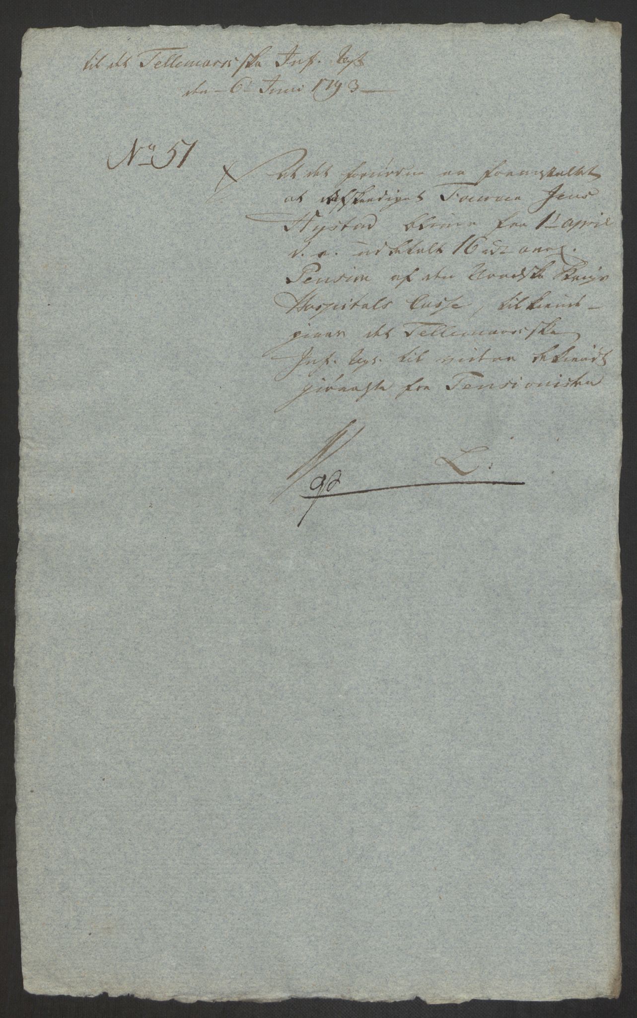 Forsvaret, Den norske kvesthuskasse/krigshospitalkasse, AV/RA-RAFA-1887/F/Fa/L0008: Konsepter, 1790-1793, s. 1100