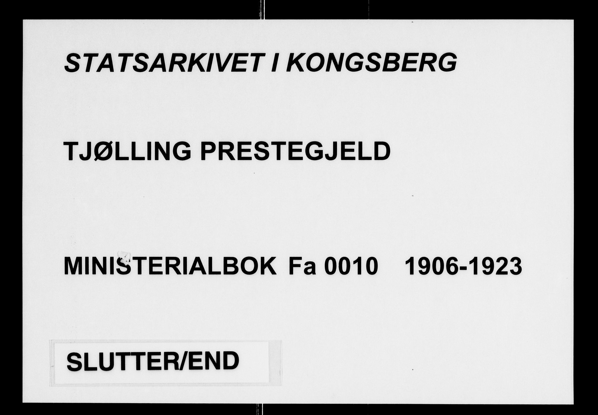 Tjølling kirkebøker, AV/SAKO-A-60/F/Fa/L0010: Ministerialbok nr. 10, 1906-1923