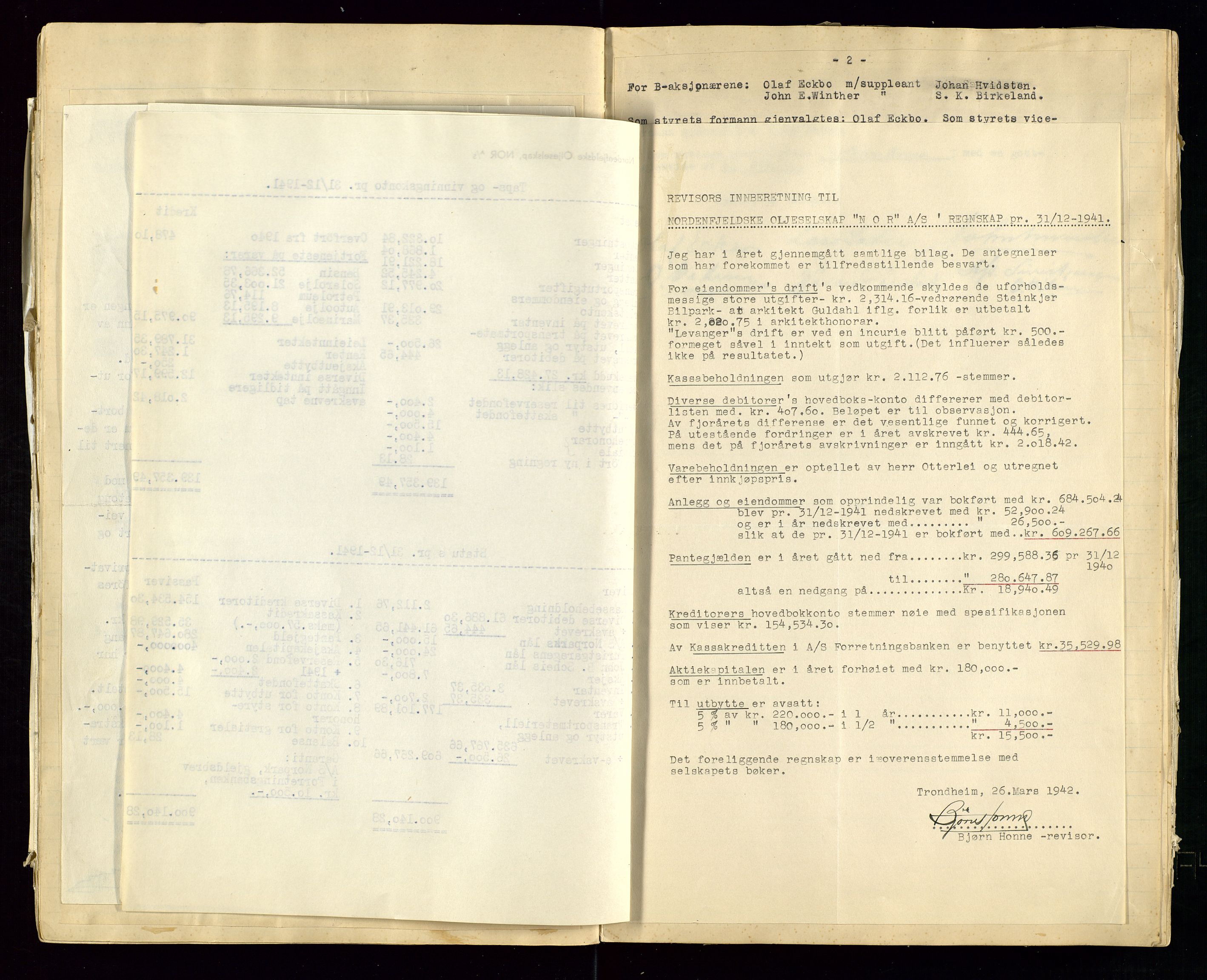 PA 1519 - Nordenfjeldske Oljeselskap, NOR A/S, AV/SAST-A-101924/A/L0001: Styreprotokoll, 1937-1962, s. 40