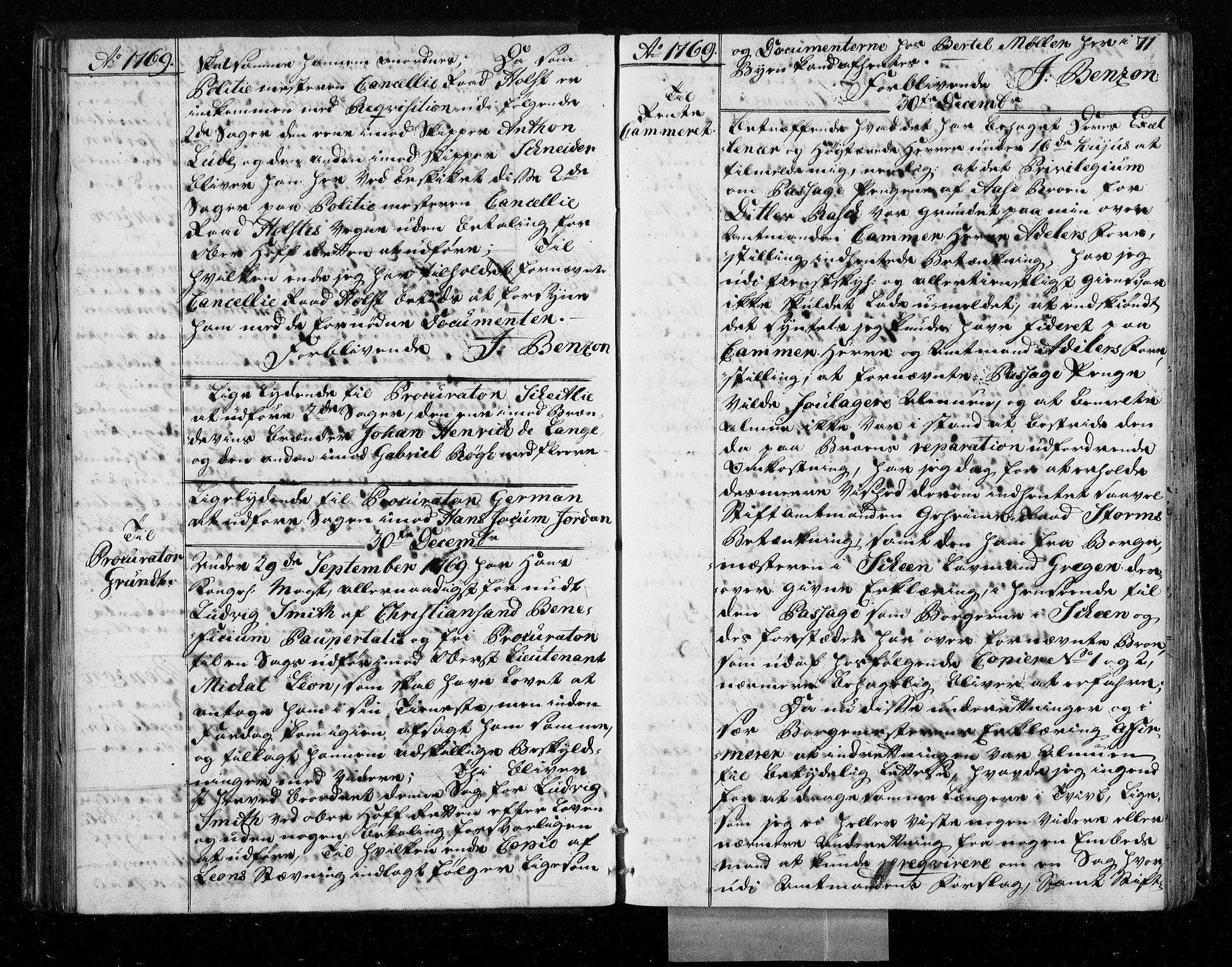 Stattholderembetet 1572-1771, AV/RA-EA-2870/Bf/L0008: Stattholderprotokoll (allmenn kopibok), 1769-1770, s. 70b-71a