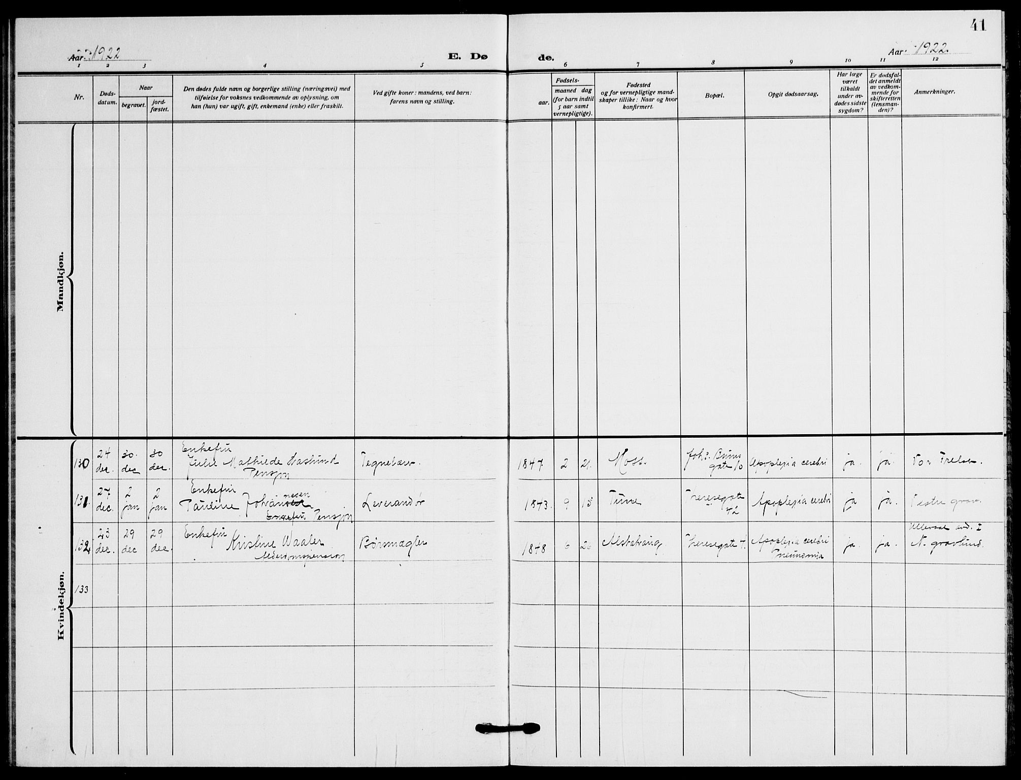 Gamle Aker prestekontor Kirkebøker, SAO/A-10617a/F/L0016: Ministerialbok nr. 16, 1919-1931, s. 41