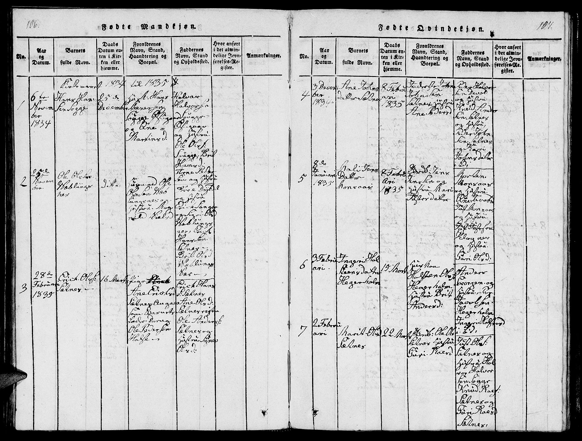 Ministerialprotokoller, klokkerbøker og fødselsregistre - Møre og Romsdal, AV/SAT-A-1454/544/L0579: Klokkerbok nr. 544C01, 1818-1836, s. 106-107