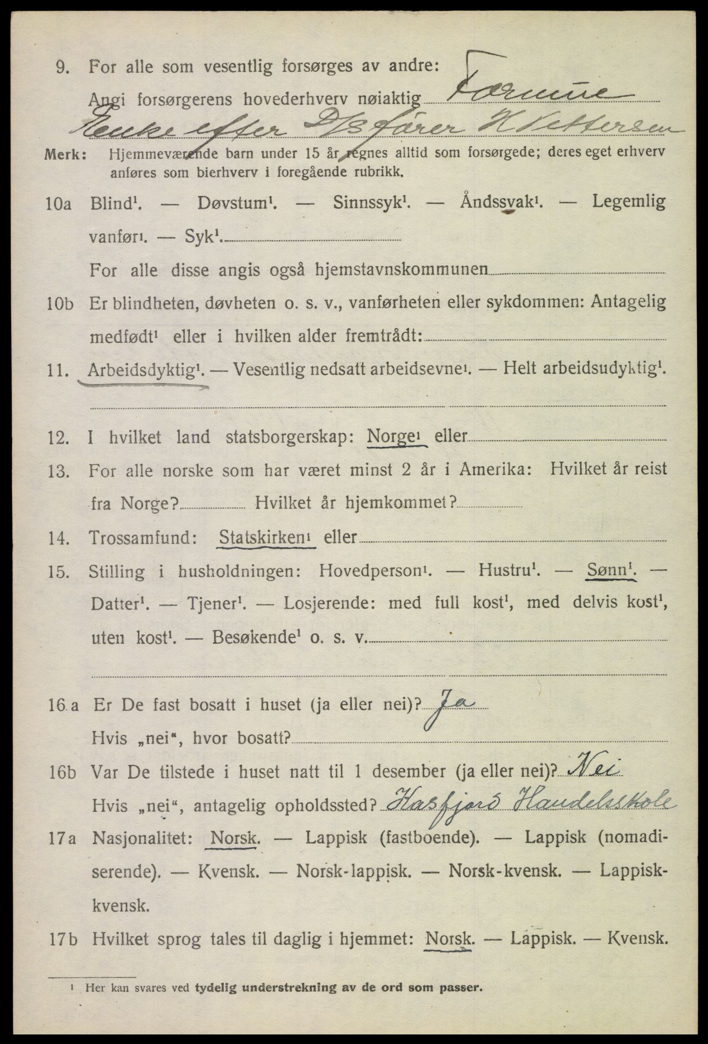 SAT, Folketelling 1920 for 1866 Hadsel herred, 1920, s. 3479