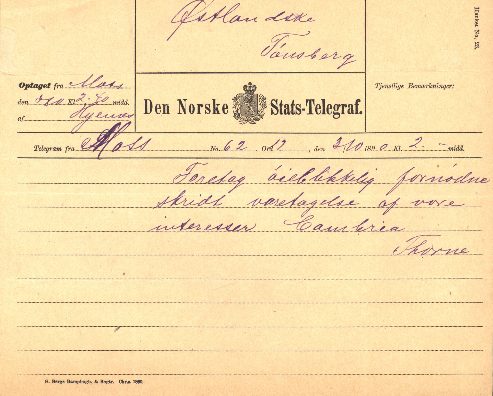 Pa 63 - Østlandske skibsassuranceforening, VEMU/A-1079/G/Ga/L0025/0004: Havaridokumenter / Imanuel, Hefhi, Guldregn, Haabet, Harald, Windsor, 1890, s. 29