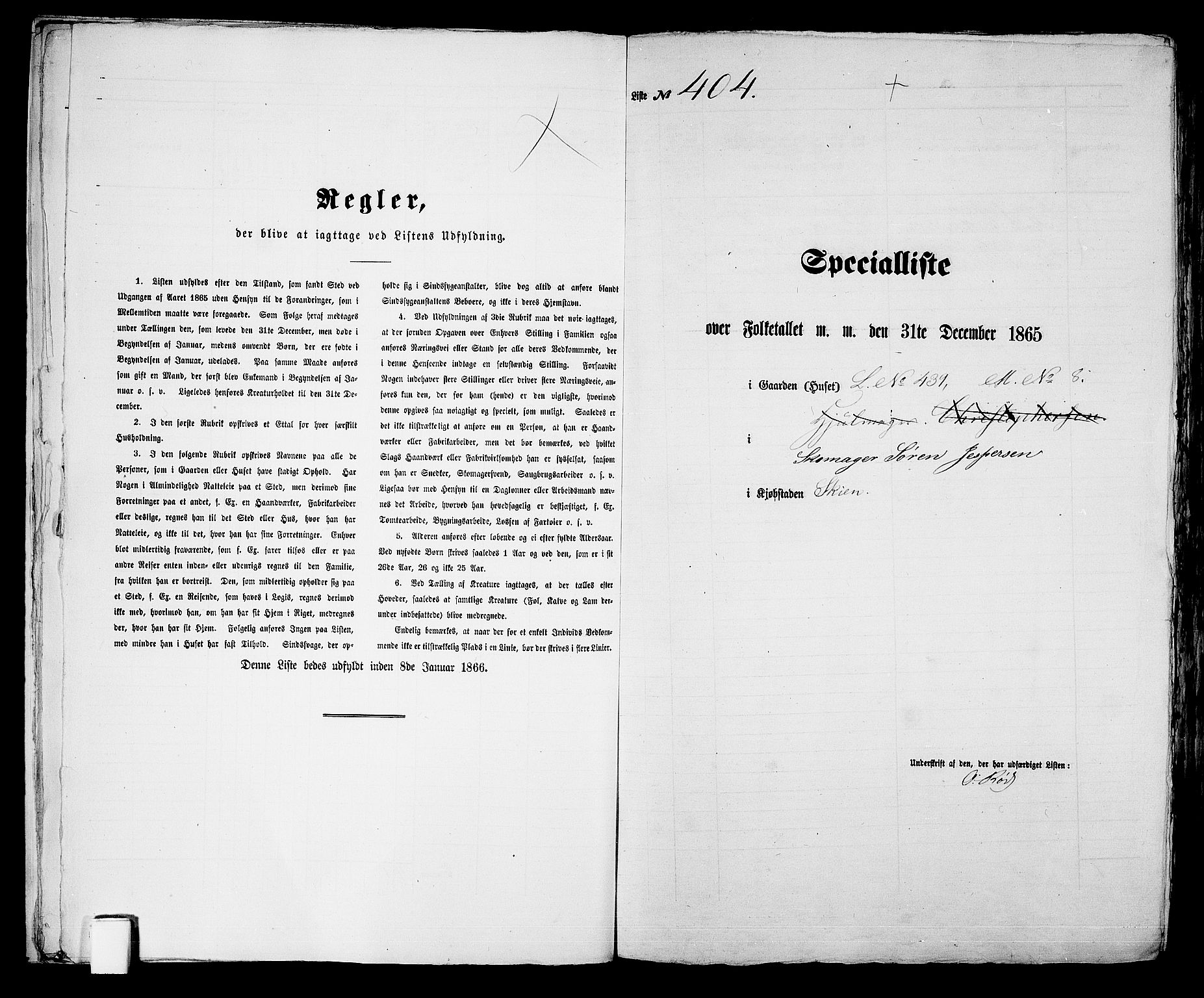 RA, Folketelling 1865 for 0806P Skien prestegjeld, 1865, s. 833