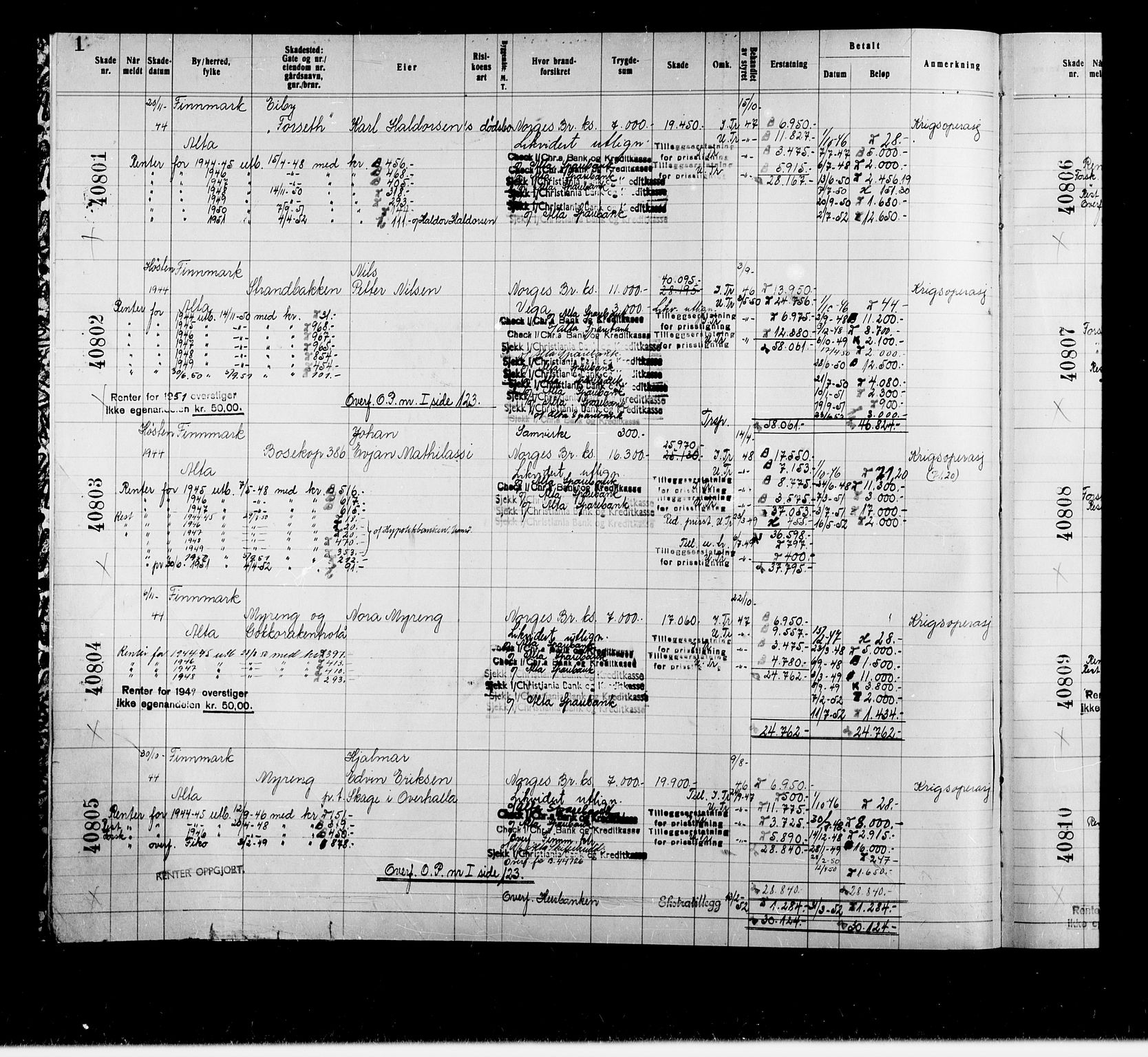 Krigsskadetrygdene for bygninger og løsøre, AV/RA-S-1548/V/L0038: Bygning, branntrygdet., 1940-1945, s. 1