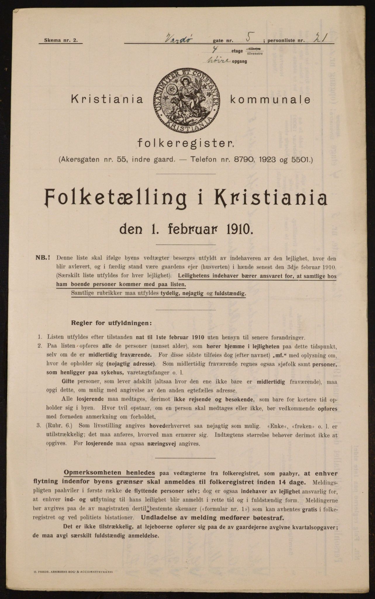 OBA, Kommunal folketelling 1.2.1910 for Kristiania, 1910, s. 115523