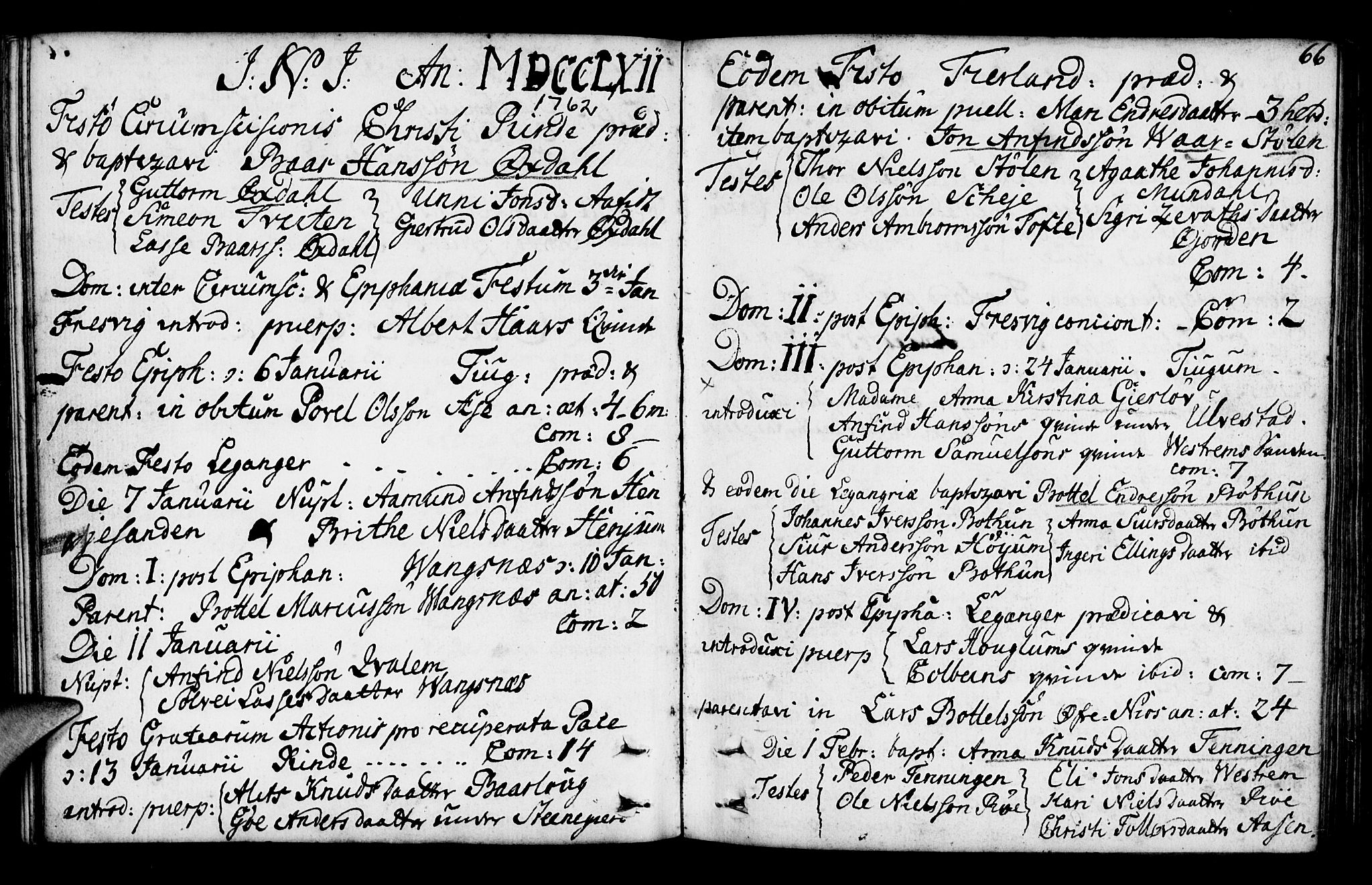 Leikanger sokneprestembete, AV/SAB-A-81001/H/Haa/Haaa/L0003: Ministerialbok nr. A 3, 1756-1770, s. 66