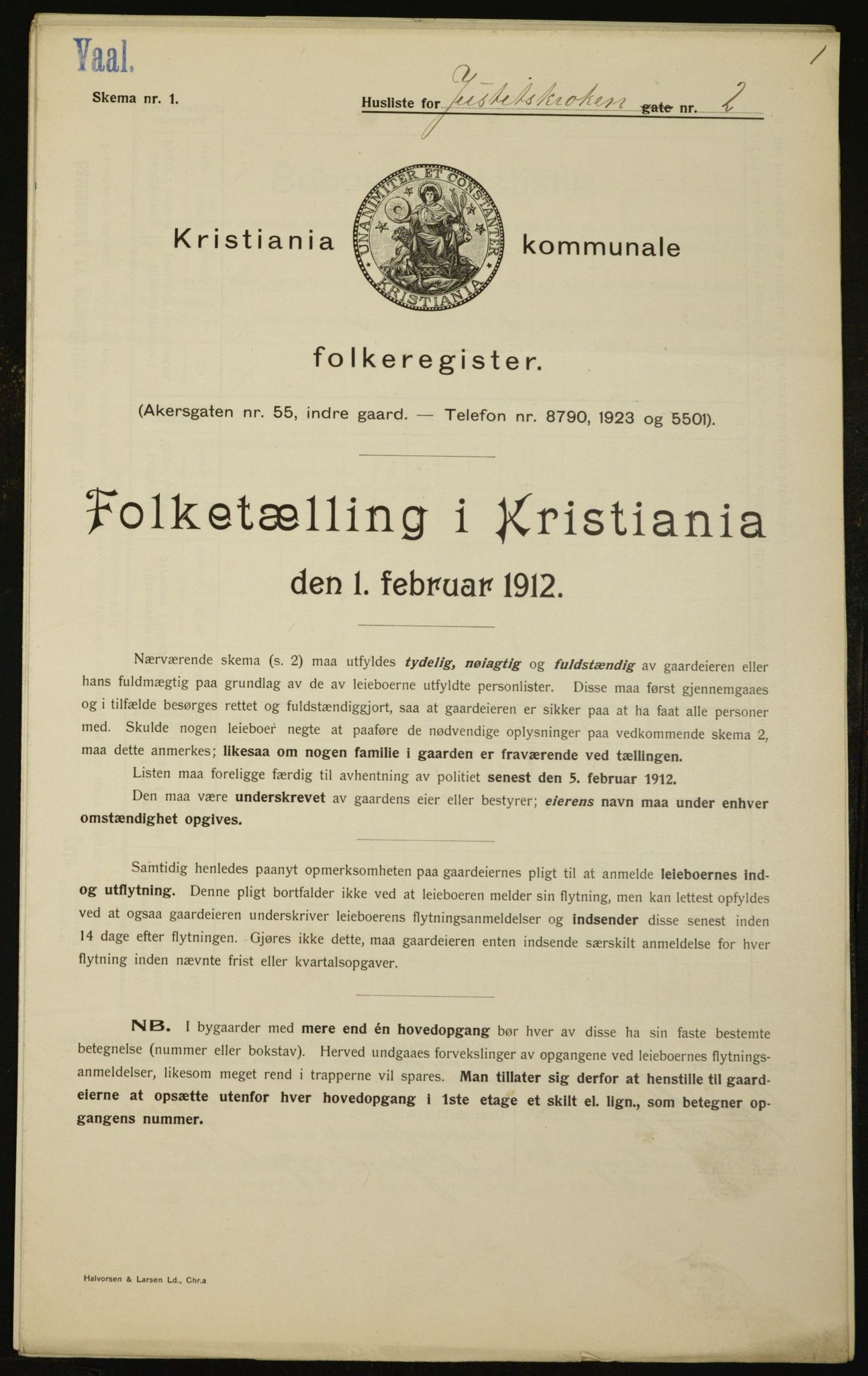 OBA, Kommunal folketelling 1.2.1912 for Kristiania, 1912, s. 47987
