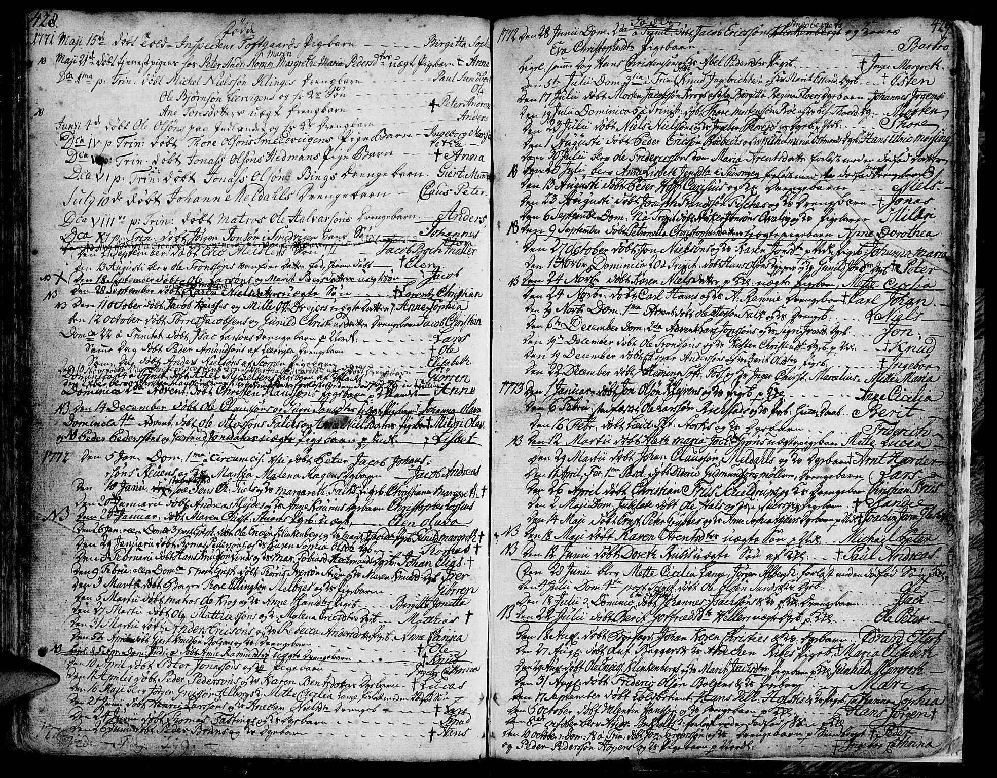 Ministerialprotokoller, klokkerbøker og fødselsregistre - Møre og Romsdal, AV/SAT-A-1454/572/L0840: Ministerialbok nr. 572A03, 1754-1784, s. 428-429