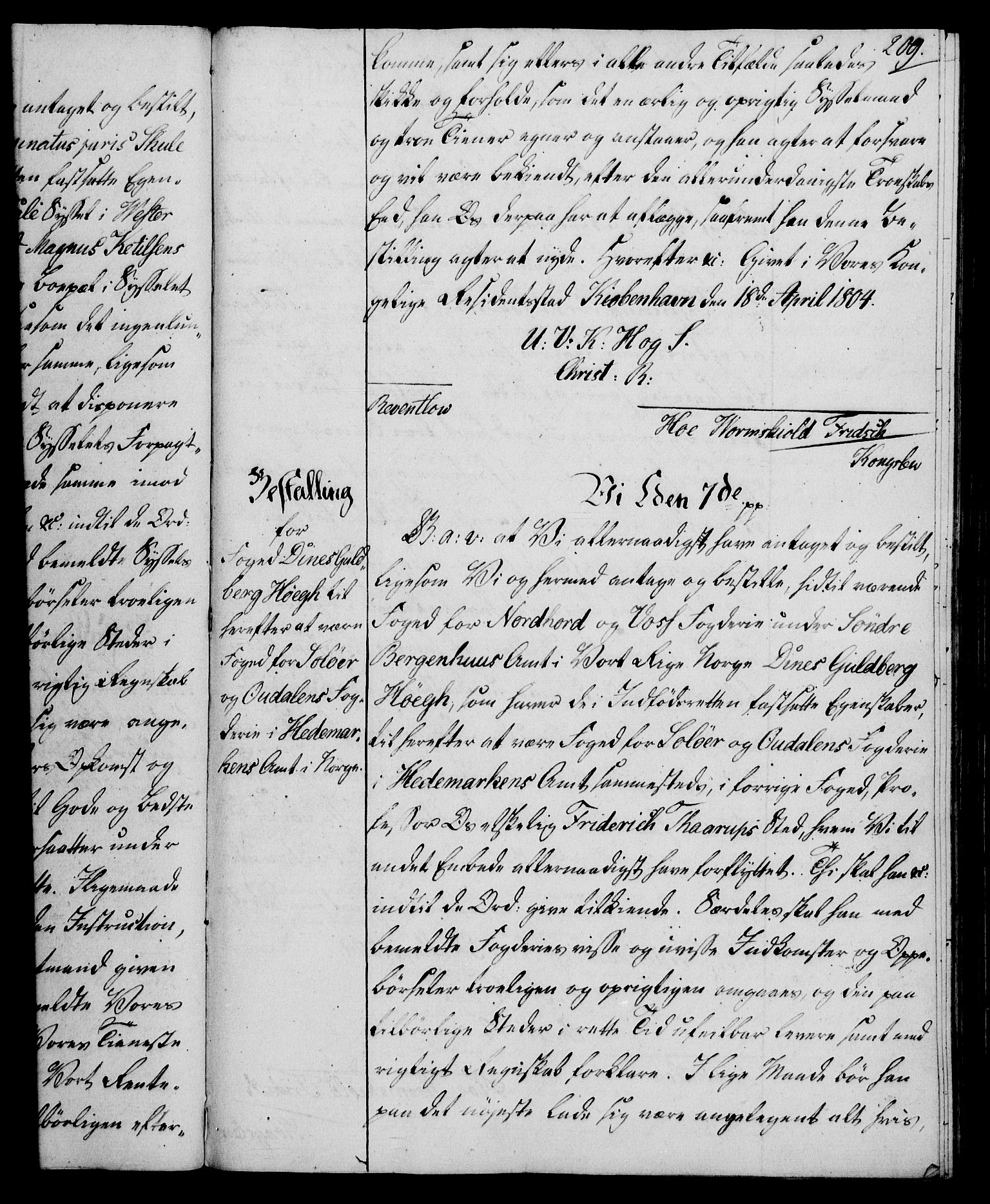 Rentekammeret, Kammerkanselliet, RA/EA-3111/G/Gg/Gge/L0006: Norsk bestallingsprotokoll med register (merket RK 53.30), 1773-1814, s. 209