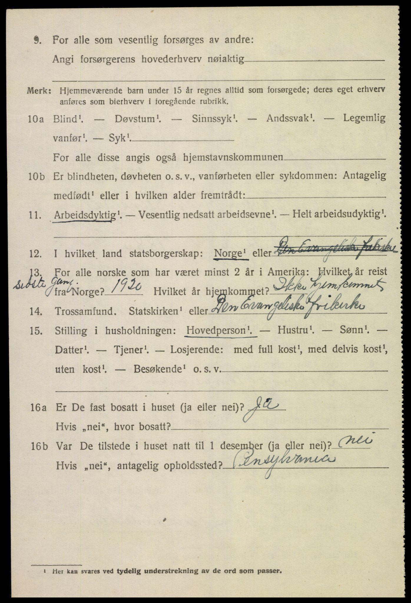 SAK, Folketelling 1920 for 1032 Lyngdal herred, 1920, s. 2324