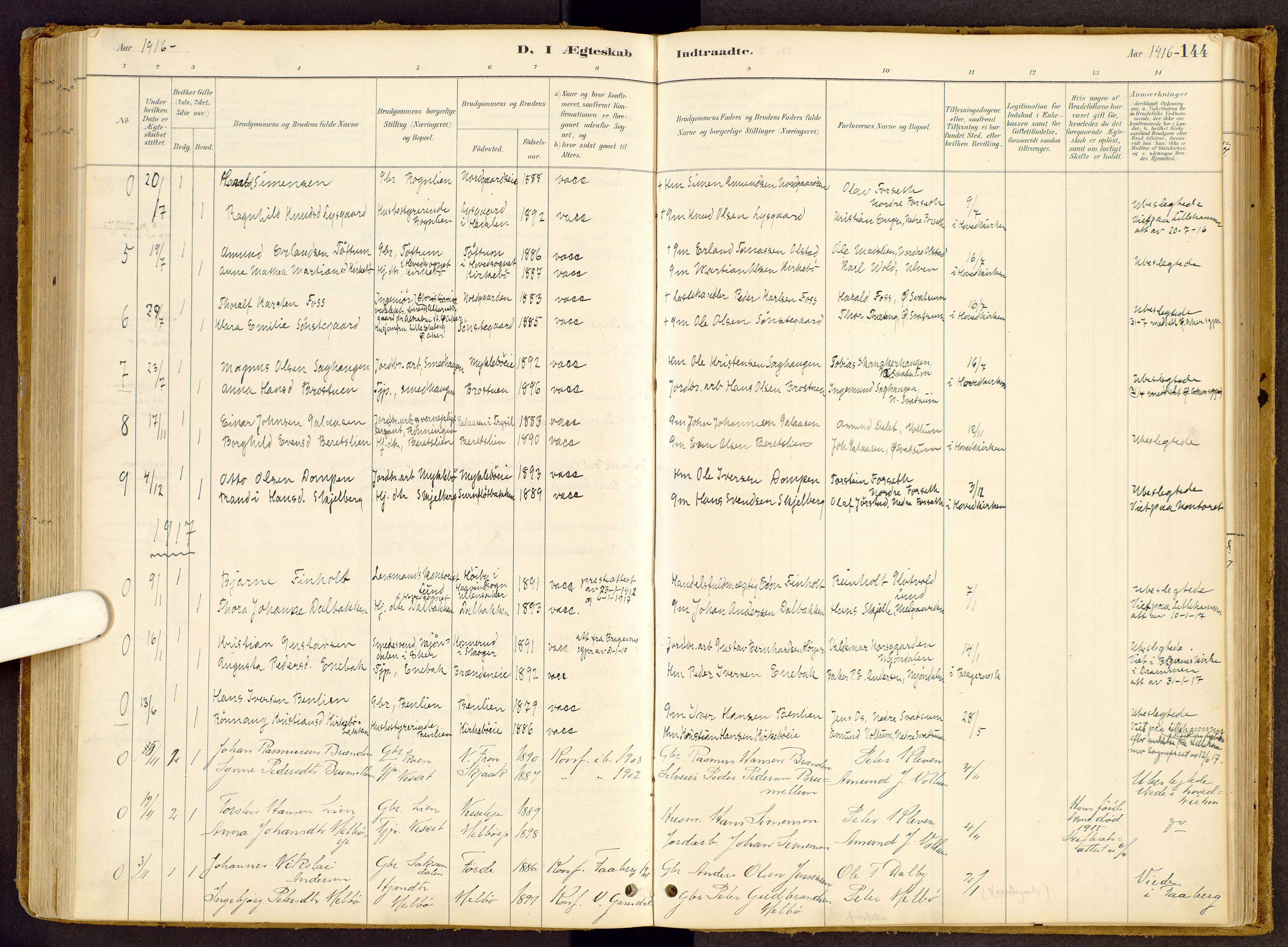 Vestre Gausdal prestekontor, AV/SAH-PREST-094/H/Ha/Haa/L0002: Ministerialbok nr. 2, 1887-1918, s. 144