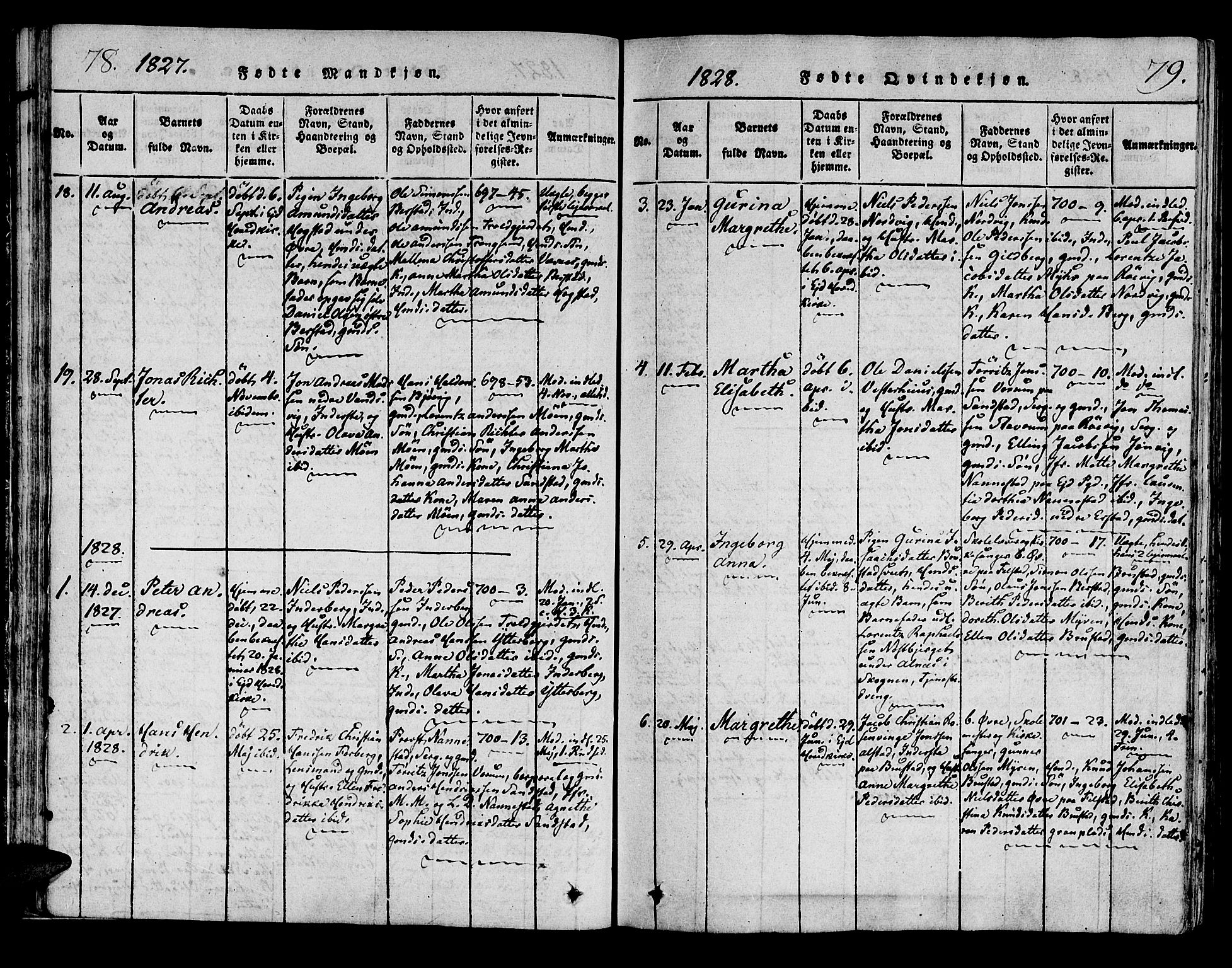 Ministerialprotokoller, klokkerbøker og fødselsregistre - Nord-Trøndelag, AV/SAT-A-1458/722/L0217: Ministerialbok nr. 722A04, 1817-1842, s. 78-79