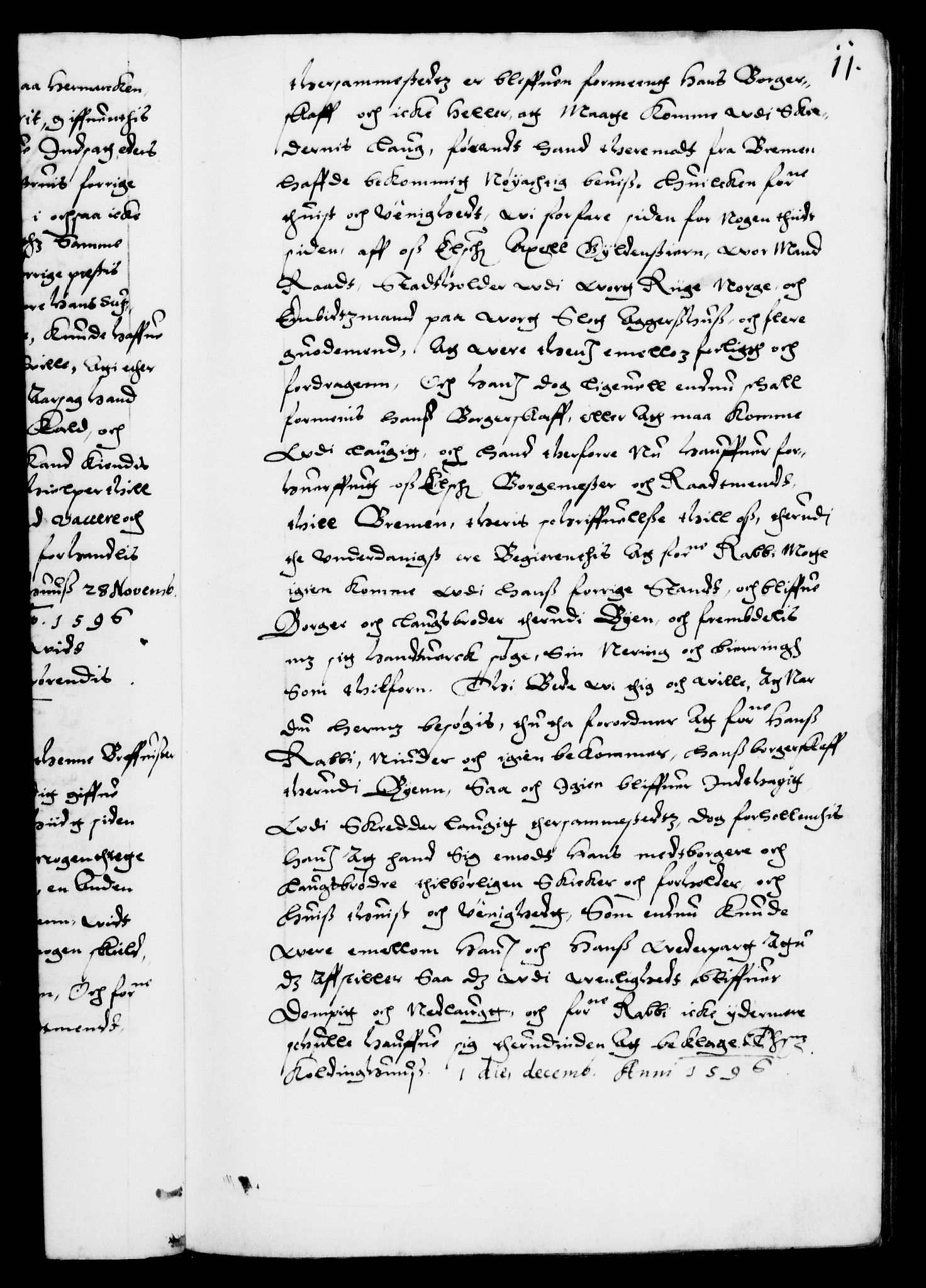 Danske Kanselli 1572-1799, AV/RA-EA-3023/F/Fc/Fca/Fcab/L0003: Norske tegnelser (mikrofilm), 1596-1616, s. 11a