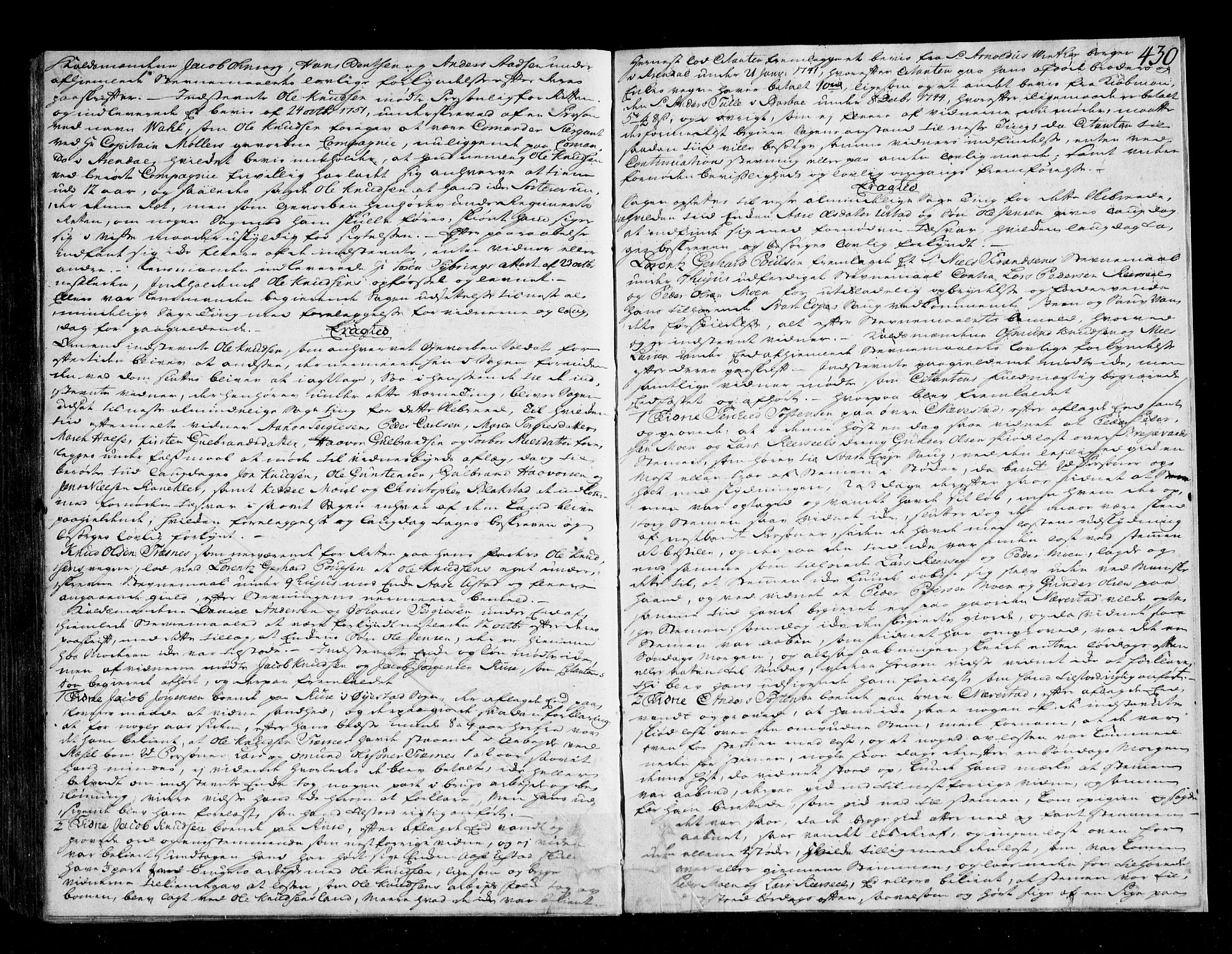 Nedenes sorenskriveri før 1824, SAK/1221-0007/F/Fa/L0028: Tingbok med register nr 23, 1749-1752, s. 429b-430a
