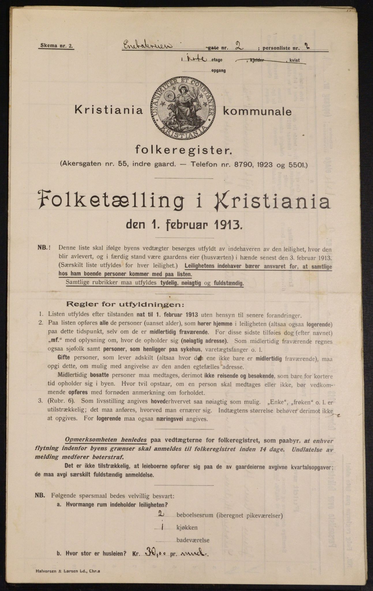 OBA, Kommunal folketelling 1.2.1913 for Kristiania, 1913, s. 21107