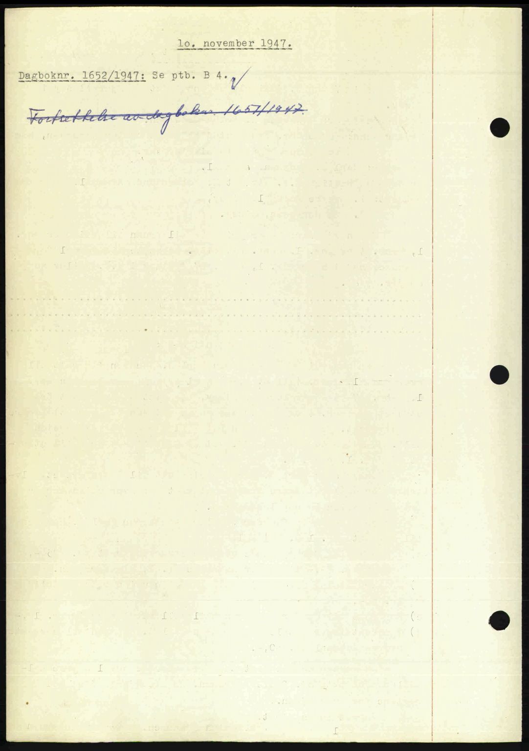 Nedenes sorenskriveri, SAK/1221-0006/G/Gb/Gba/L0058: Pantebok nr. A10, 1947-1948, Dagboknr: 1652/1947