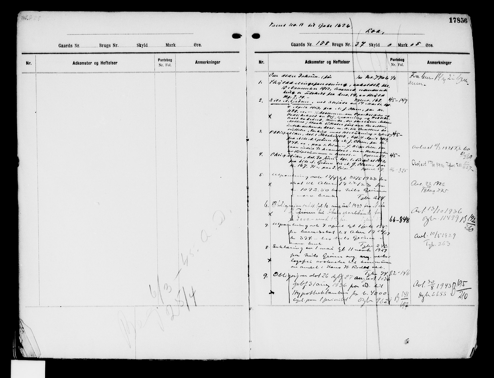 Aker herredsskriveri, SAO/A-10896/G/Ga/Gab/Gaba/L0031: Panteregister nr. I 31, 1912-1950, s. 17856