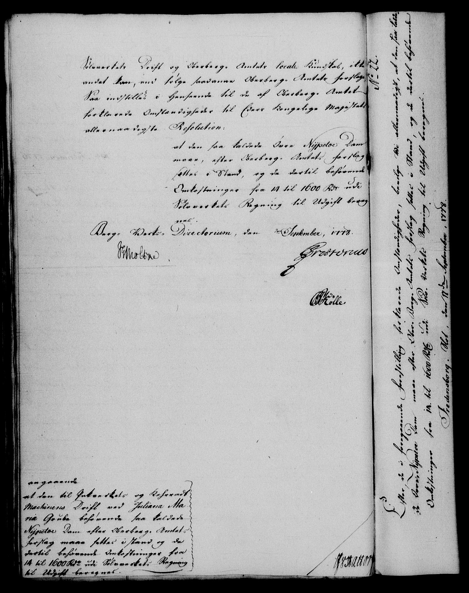 Rentekammeret, Renteskriverkontorene, AV/RA-EA-3115/M/Mf/Mfa/L0002: Resolusjonsprotokoll med register (merket RK 54.2), 1778-1780