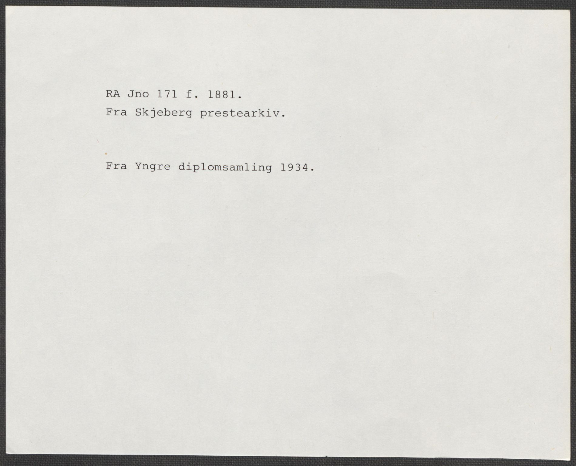 Riksarkivets diplomsamling, AV/RA-EA-5965/F15/L0001: Prestearkiv - Østfold, 1571-1795, s. 198