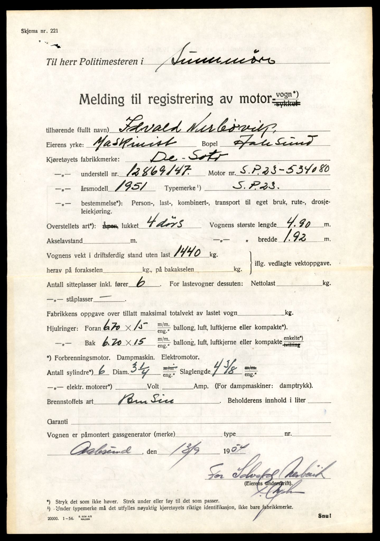 Møre og Romsdal vegkontor - Ålesund trafikkstasjon, AV/SAT-A-4099/F/Fe/L0047: Registreringskort for kjøretøy T 14580 - T 14720, 1927-1998, s. 15