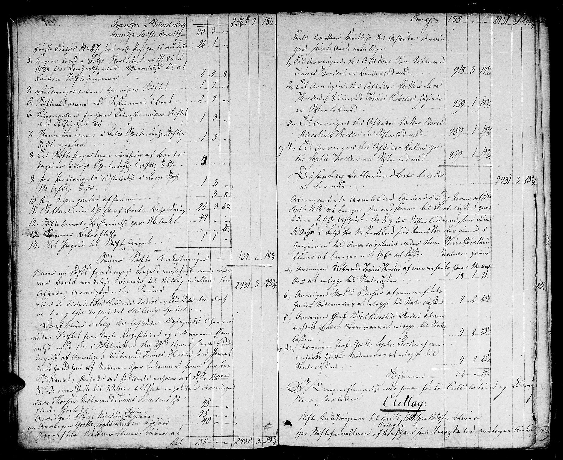 Flekkefjord sorenskriveri, AV/SAK-1221-0001/H/Hc/L0009: Skifteprotokoll nr. 3, med gårdsnavn- og personnavnregister, 1819-1828, s. 11b-12a