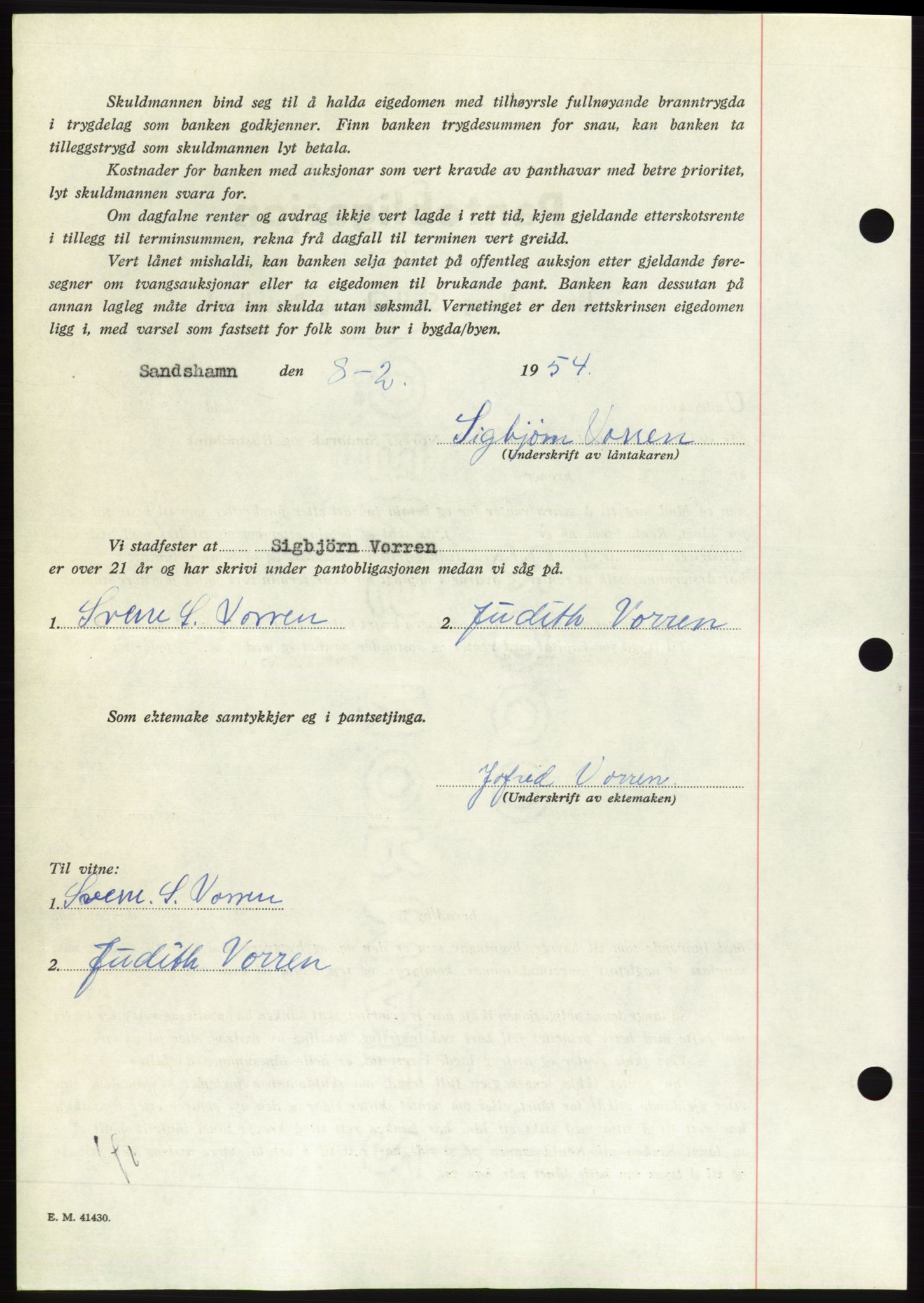 Søre Sunnmøre sorenskriveri, AV/SAT-A-4122/1/2/2C/L0124: Pantebok nr. 12B, 1953-1954, Dagboknr: 378/1954