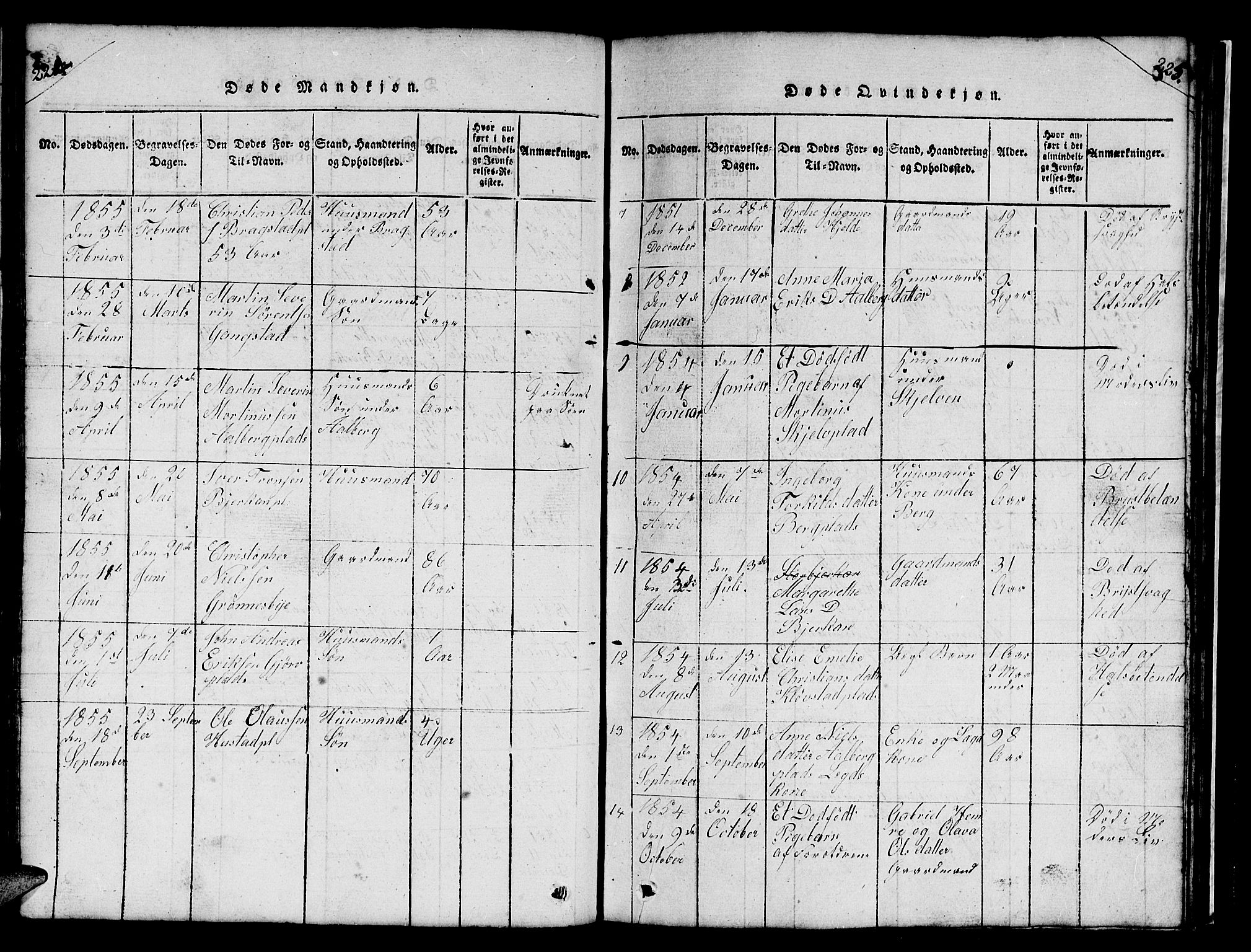Ministerialprotokoller, klokkerbøker og fødselsregistre - Nord-Trøndelag, AV/SAT-A-1458/732/L0317: Klokkerbok nr. 732C01, 1816-1881, s. 224-225
