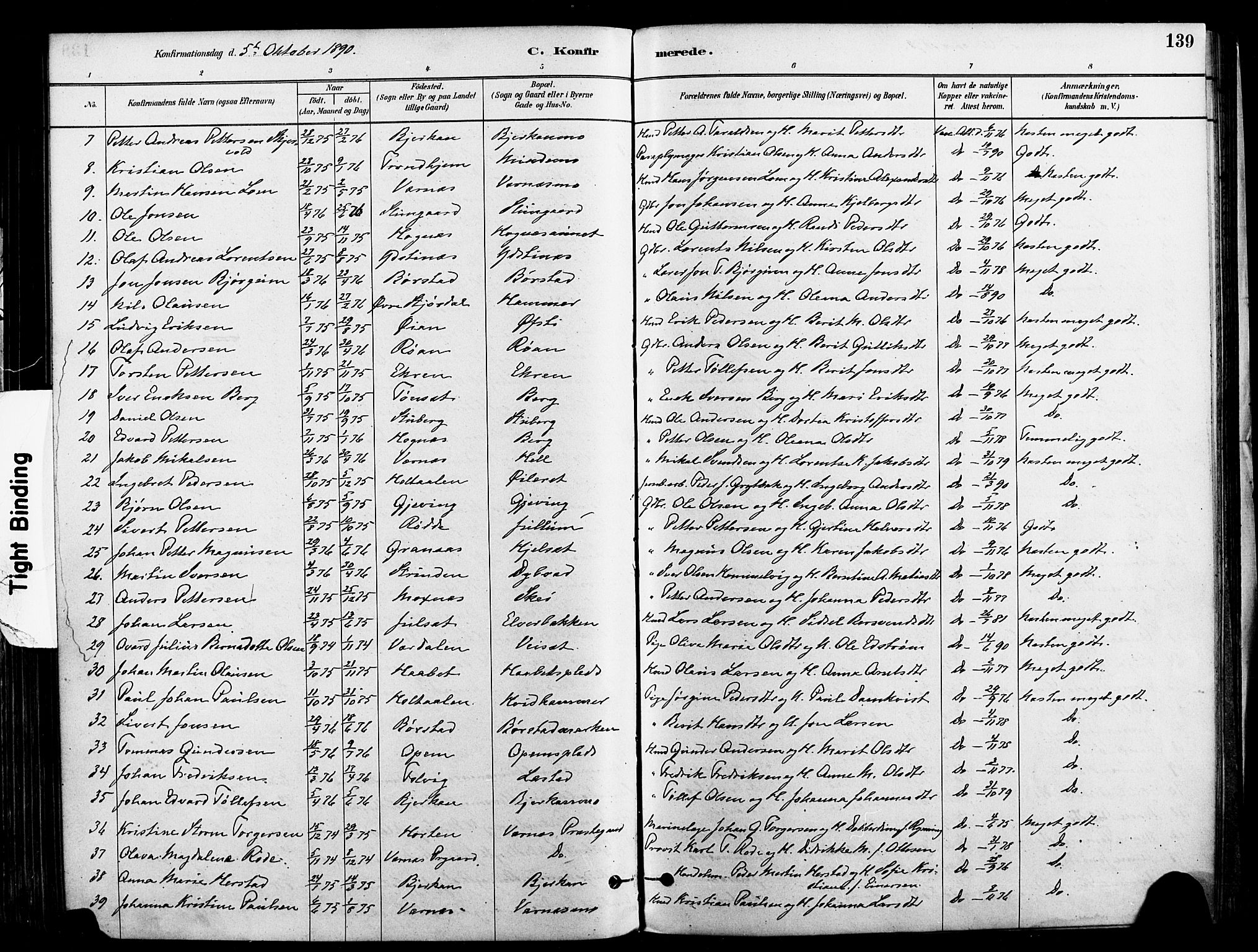 Ministerialprotokoller, klokkerbøker og fødselsregistre - Nord-Trøndelag, SAT/A-1458/709/L0077: Ministerialbok nr. 709A17, 1880-1895, s. 139