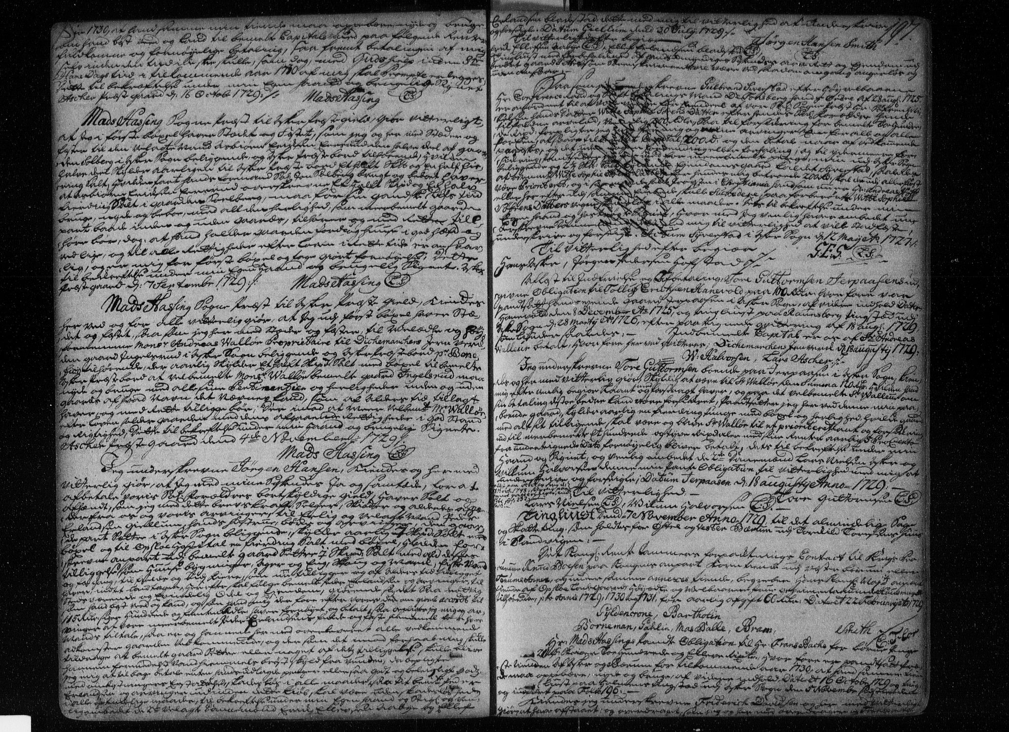 Aker sorenskriveri, SAO/A-10895/G/Gb/Gba/L0001: Pantebok nr. I 1, 1710-1740, s. 197