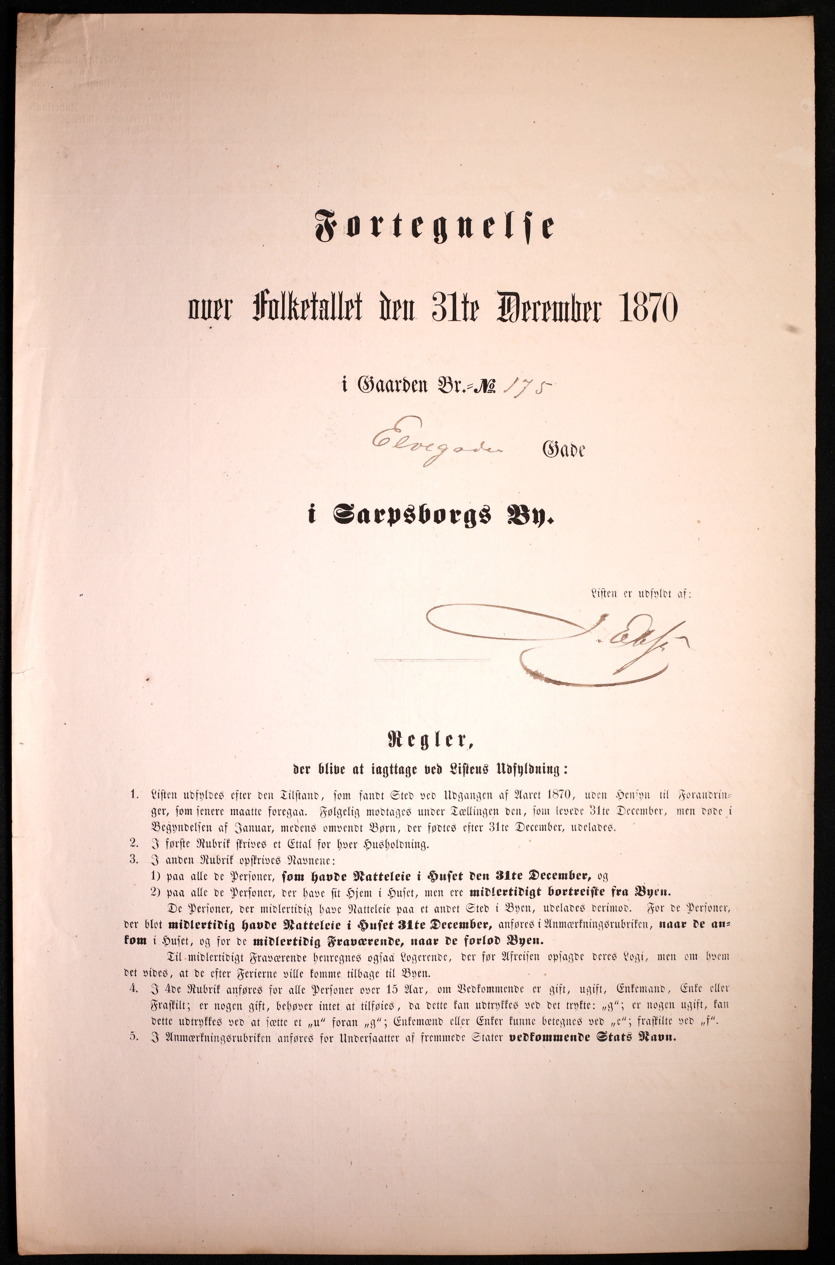 RA, Folketelling 1870 for 0102 Sarpsborg kjøpstad, 1870, s. 543
