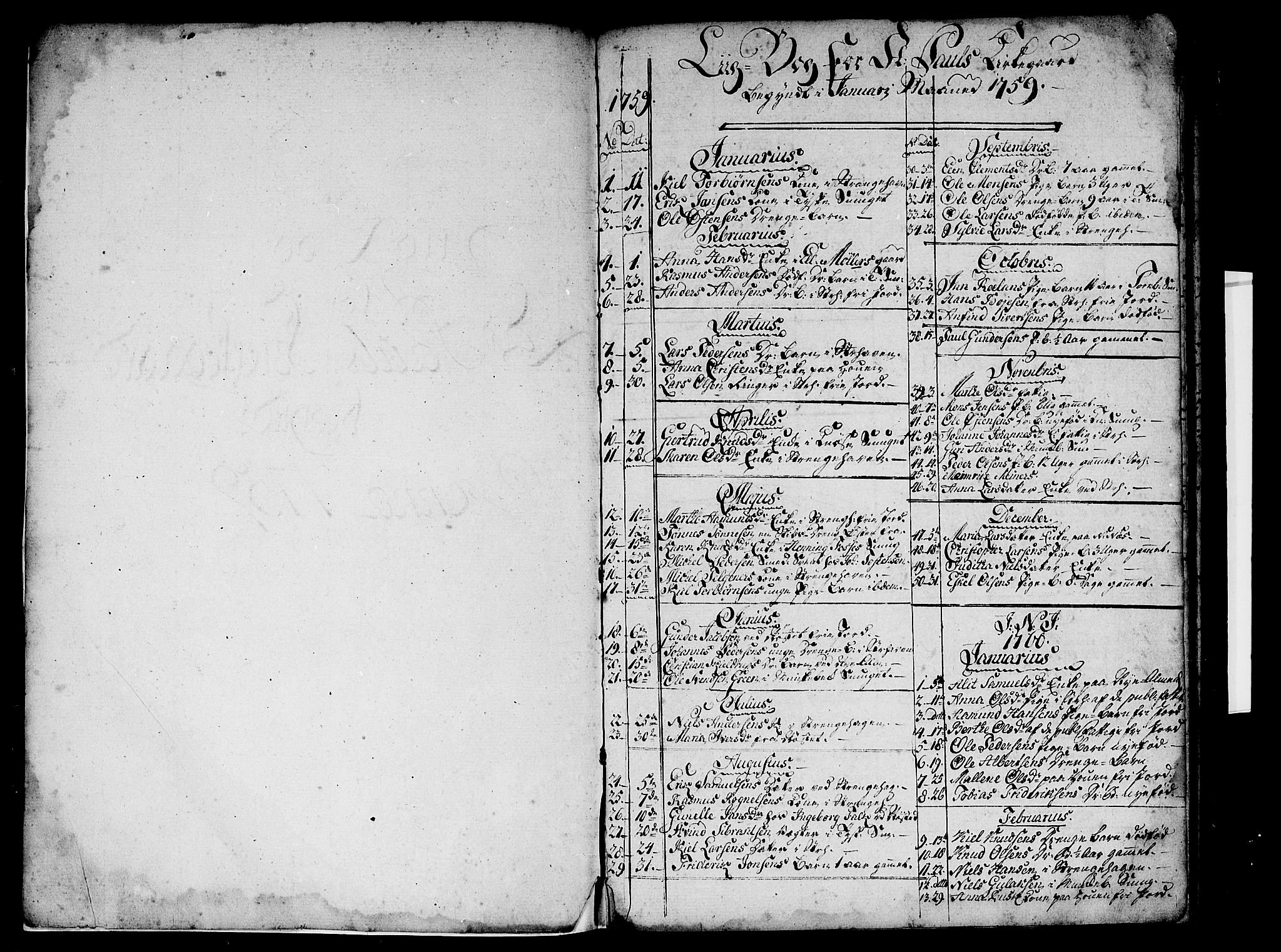 Nykirken Sokneprestembete, AV/SAB-A-77101/H/Haa/L0010: Ministerialbok nr. A 10, 1759-1775, s. 2