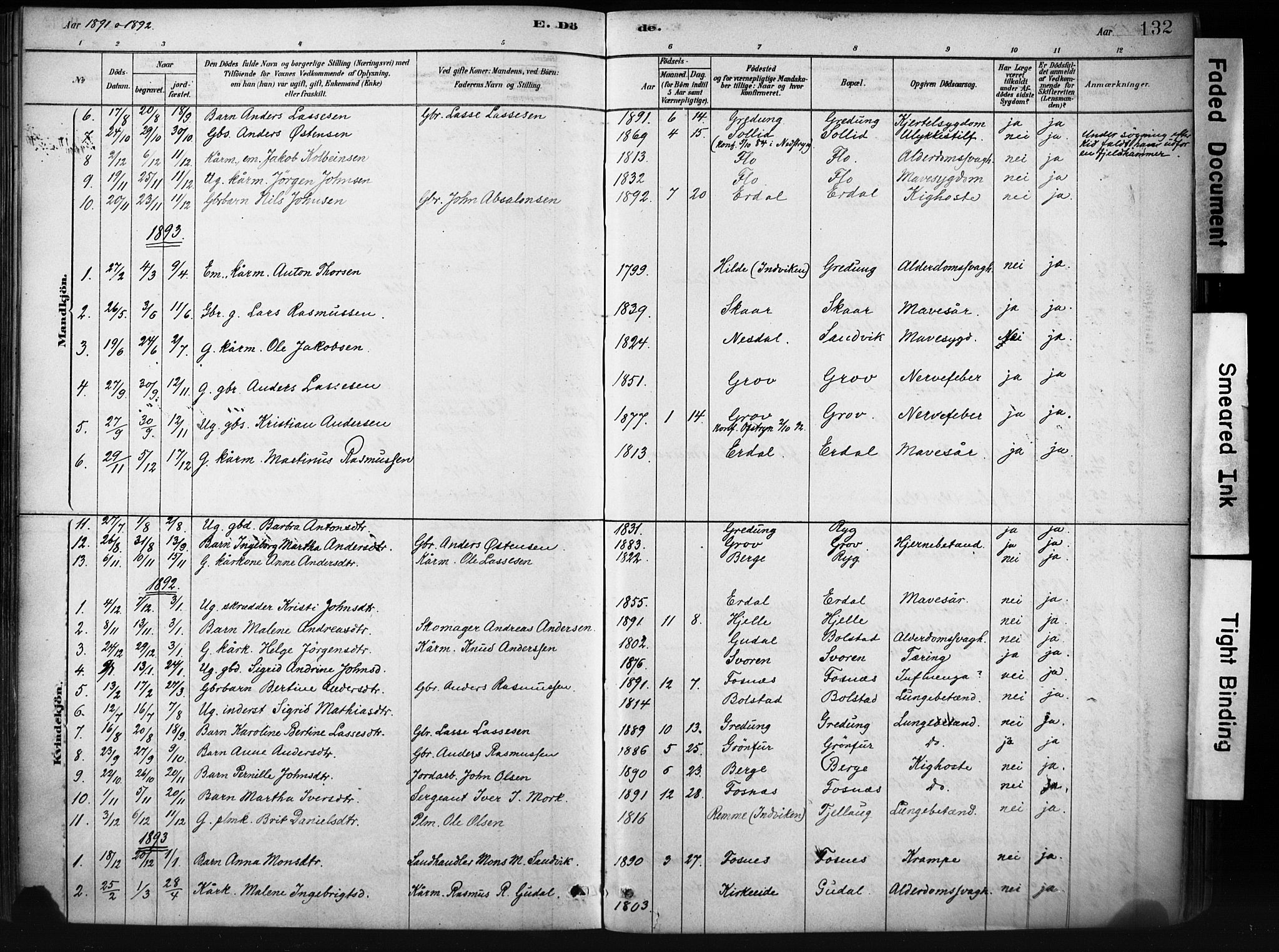 Stryn Sokneprestembete, SAB/A-82501: Ministerialbok nr. D 1, 1878-1907, s. 132