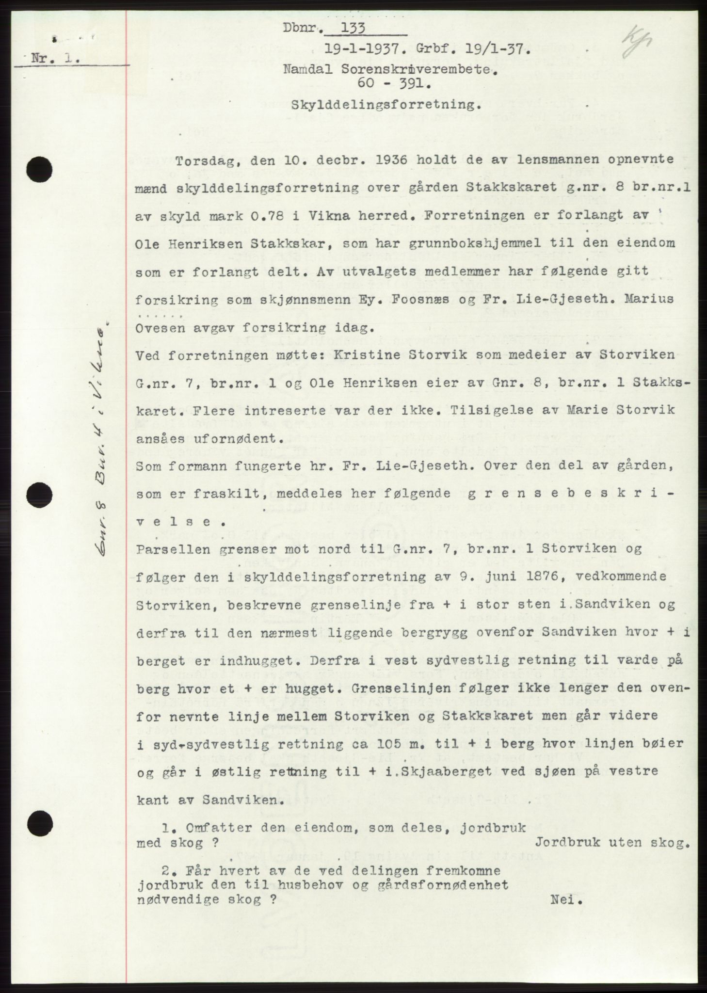 Namdal sorenskriveri, SAT/A-4133/1/2/2C: Pantebok nr. -, 1937-1939, Tingl.dato: 19.01.1937