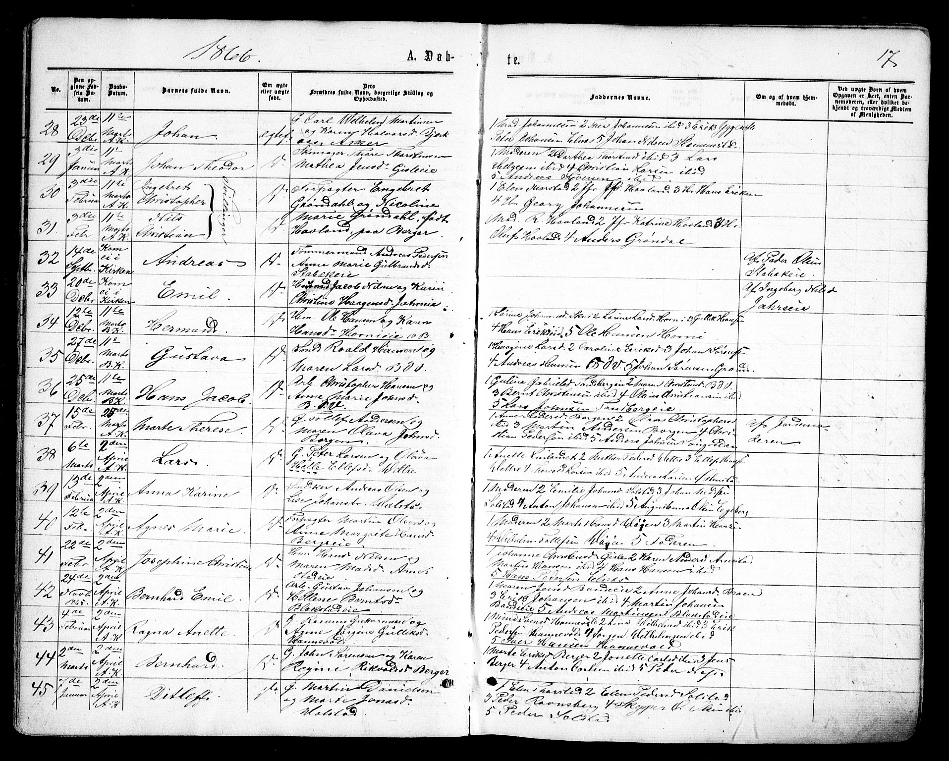 Asker prestekontor Kirkebøker, AV/SAO-A-10256a/F/Fa/L0008: Ministerialbok nr. I 8, 1865-1878, s. 17
