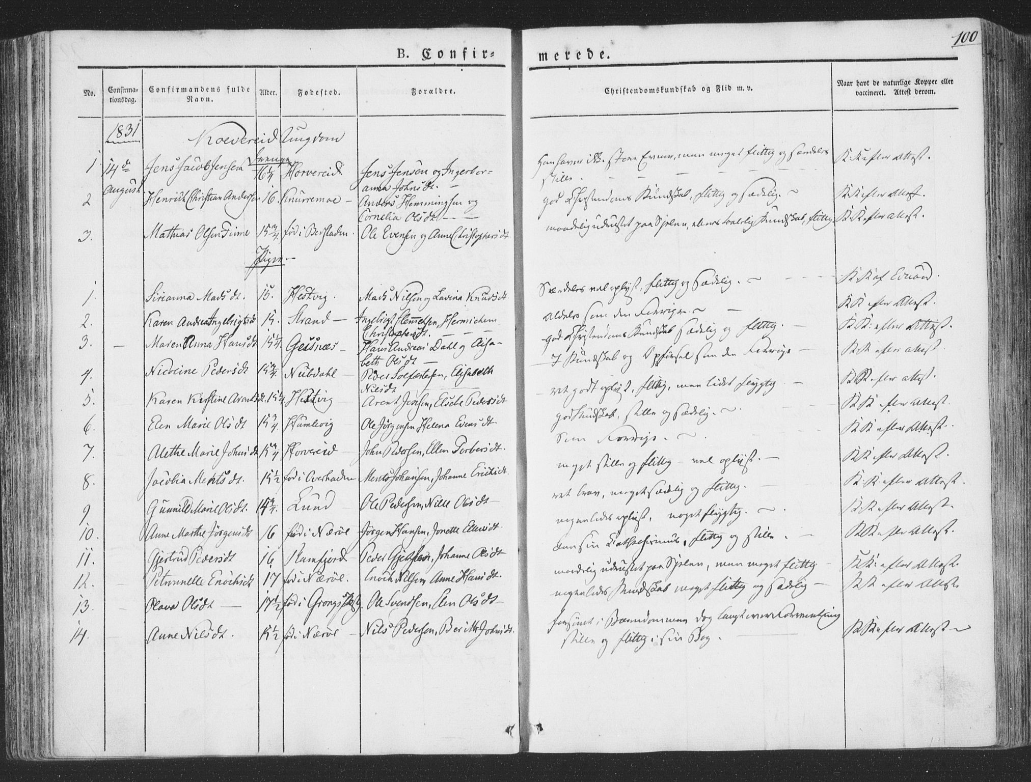 Ministerialprotokoller, klokkerbøker og fødselsregistre - Nord-Trøndelag, SAT/A-1458/780/L0639: Ministerialbok nr. 780A04, 1830-1844, s. 100