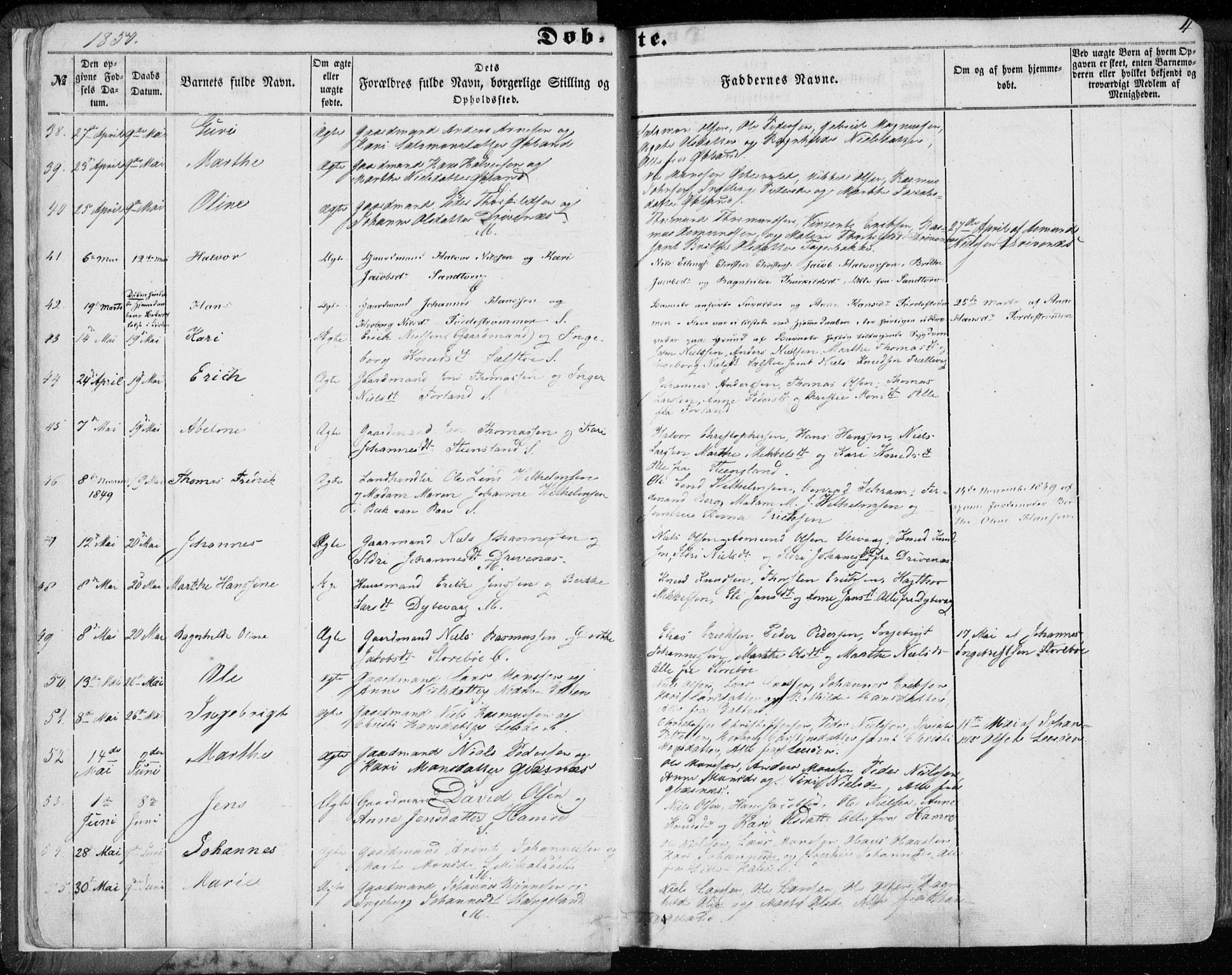 Sund sokneprestembete, AV/SAB-A-99930: Ministerialbok nr. A 14, 1850-1866, s. 4