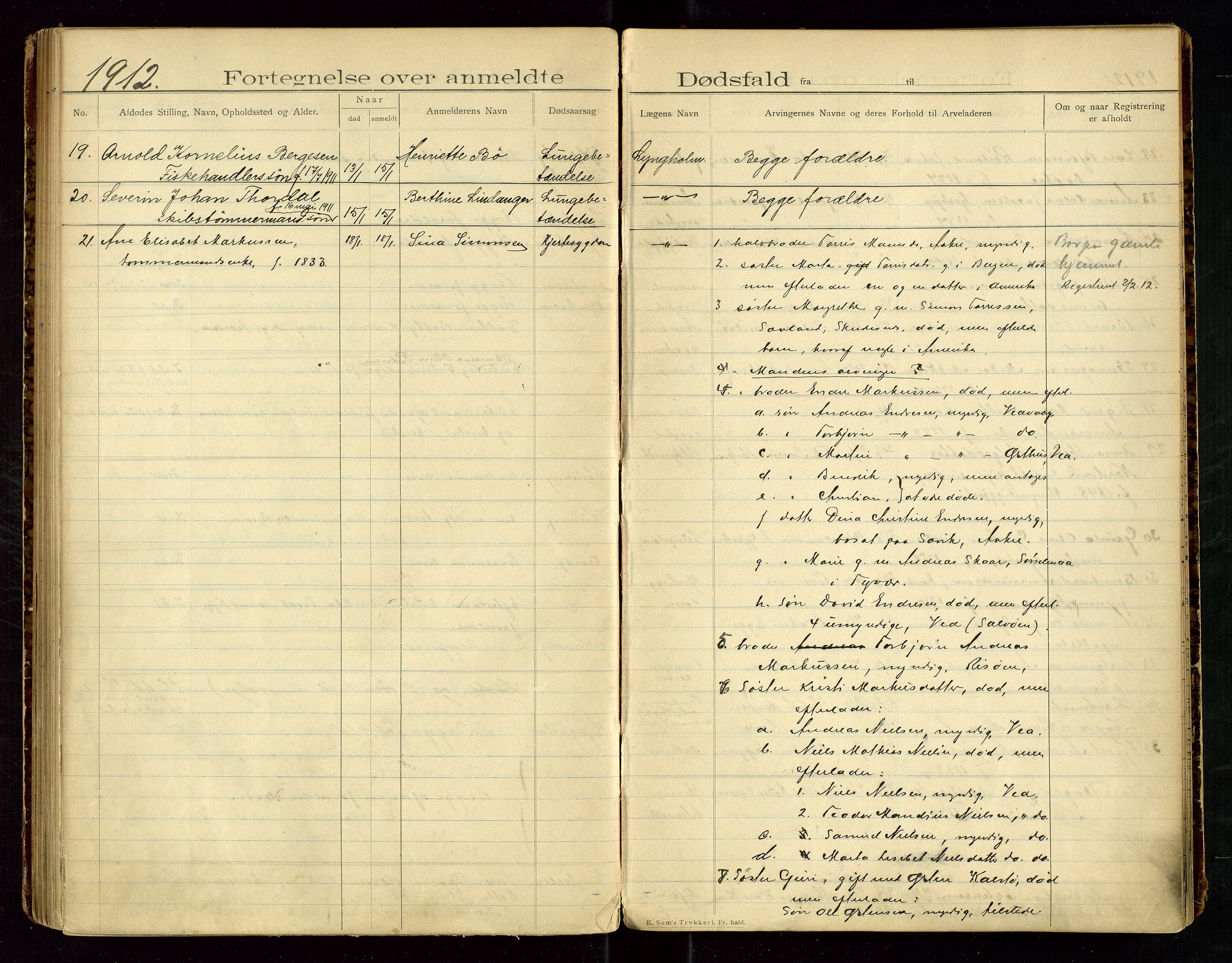 Haugesund tingrett, AV/SAST-A-101415/01/IV/IVJ/L0004: Dødsfallsprotokoll, 1907-1914