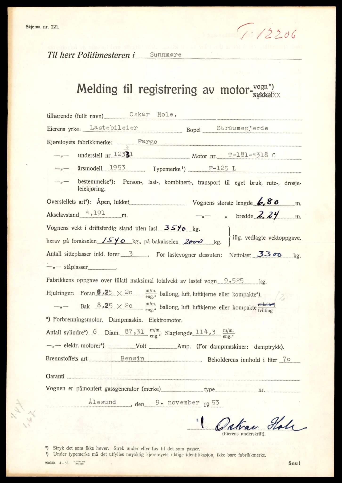 Møre og Romsdal vegkontor - Ålesund trafikkstasjon, AV/SAT-A-4099/F/Fe/L0033: Registreringskort for kjøretøy T 12151 - T 12474, 1927-1998, s. 1483