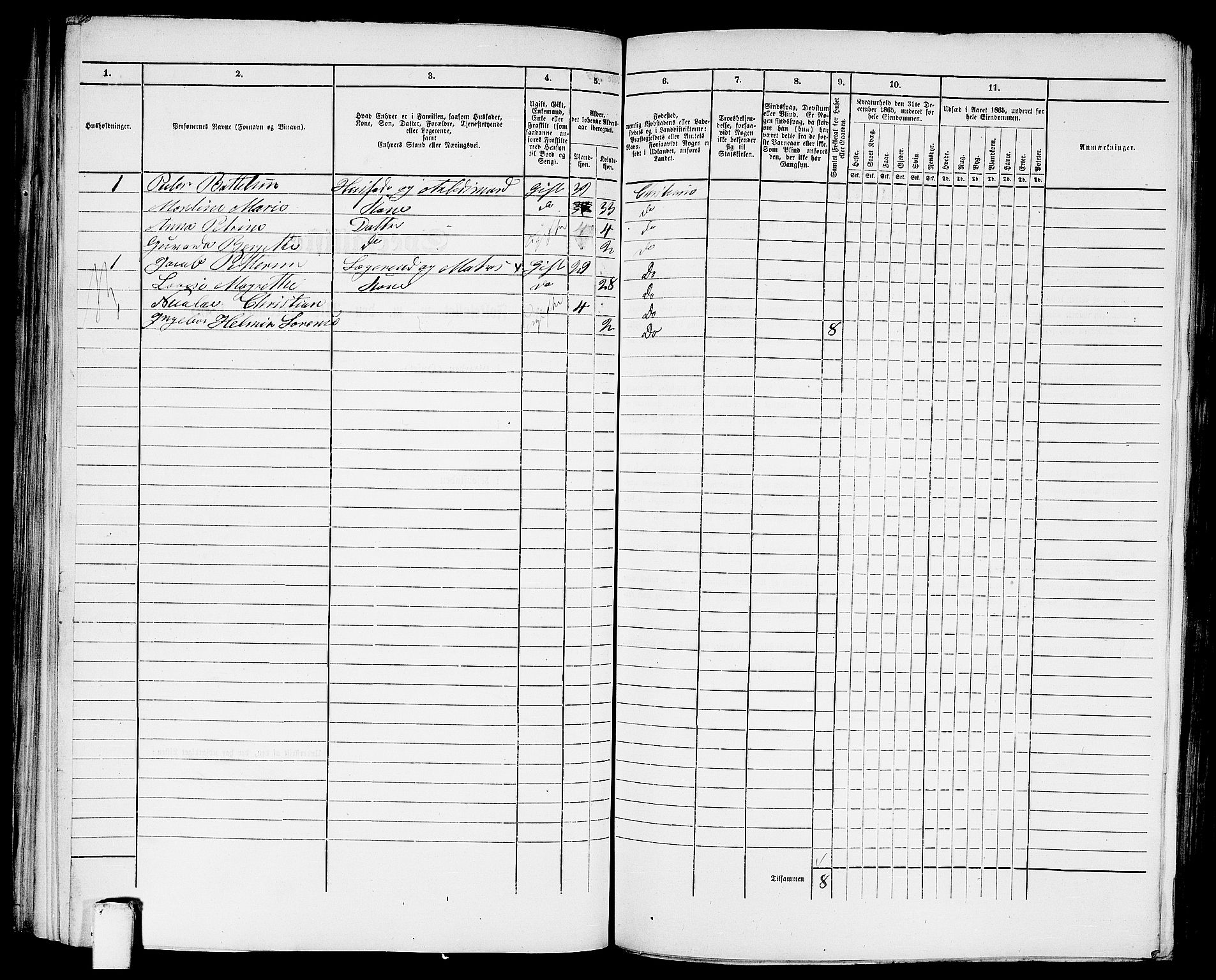 RA, Folketelling 1865 for 1503B Kristiansund prestegjeld, Kristiansund kjøpstad, 1865, s. 642