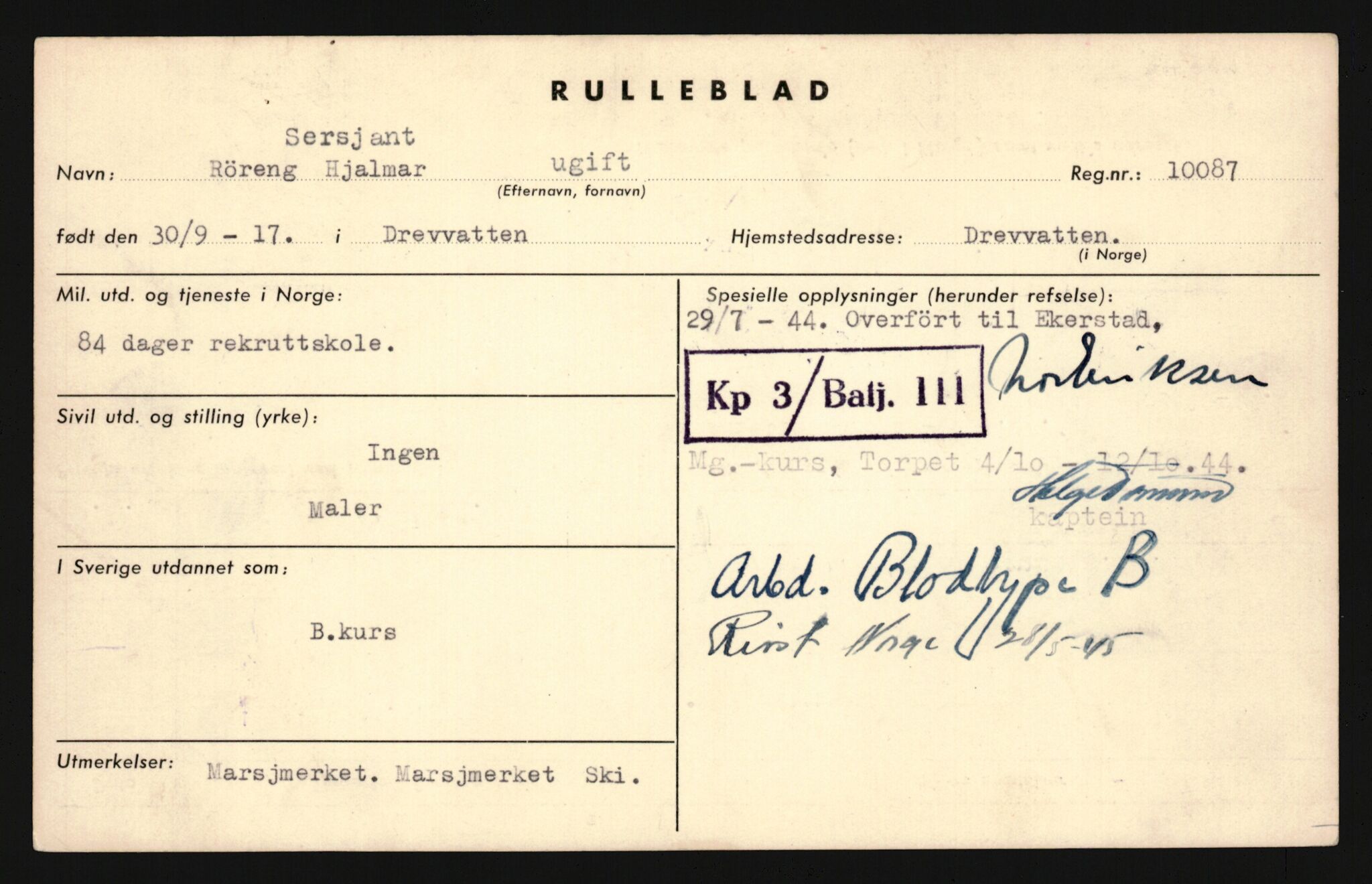 Forsvaret, Sør-Hålogaland landforsvar, AV/RA-RAFA-2552/P/Pa/L0303: Personellmapper for slettet personell, yrkesbefal og vernepliktig befal, født 1917-1920, 1936-1980, s. 231