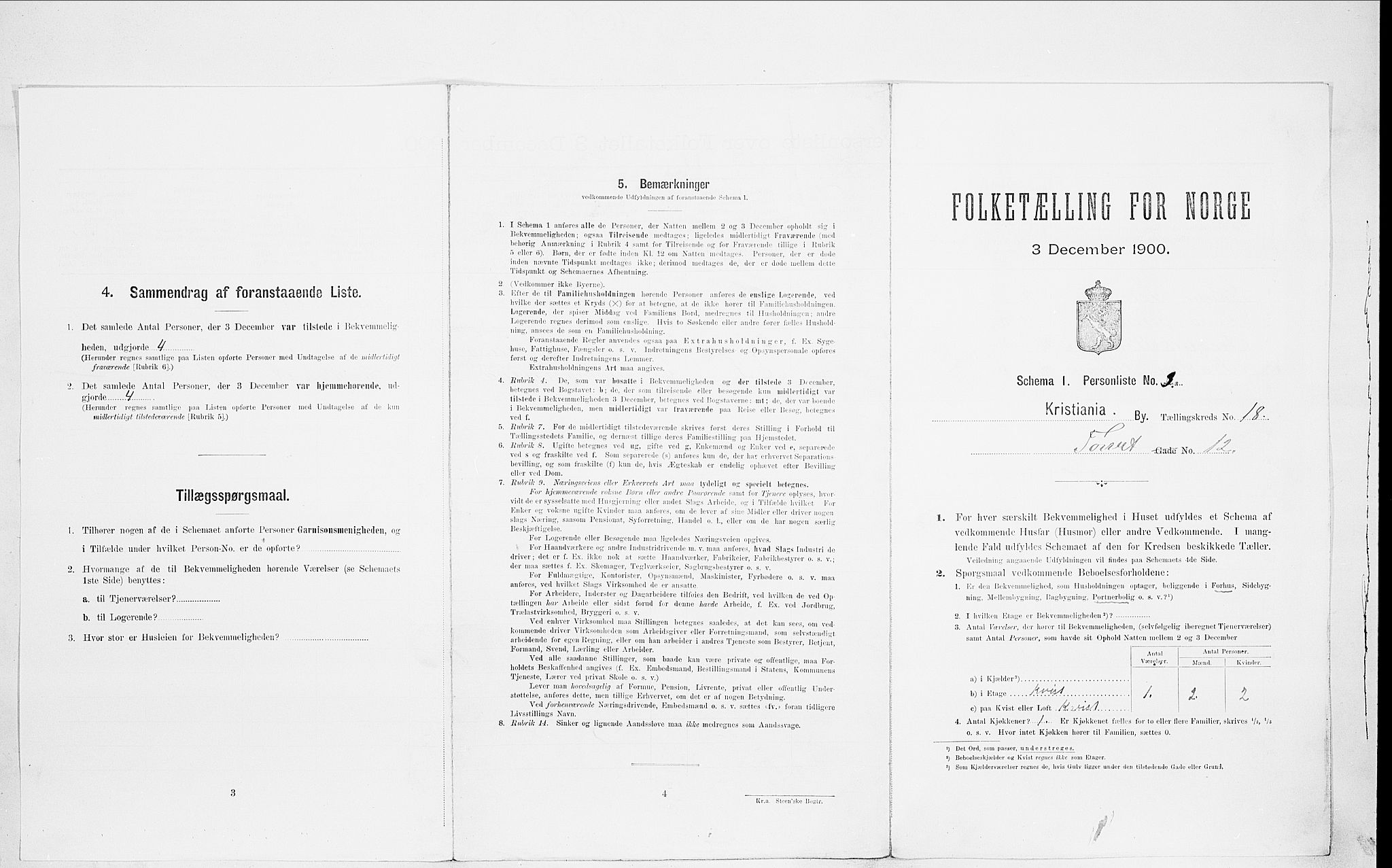 SAO, Folketelling 1900 for 0301 Kristiania kjøpstad, 1900, s. 103388