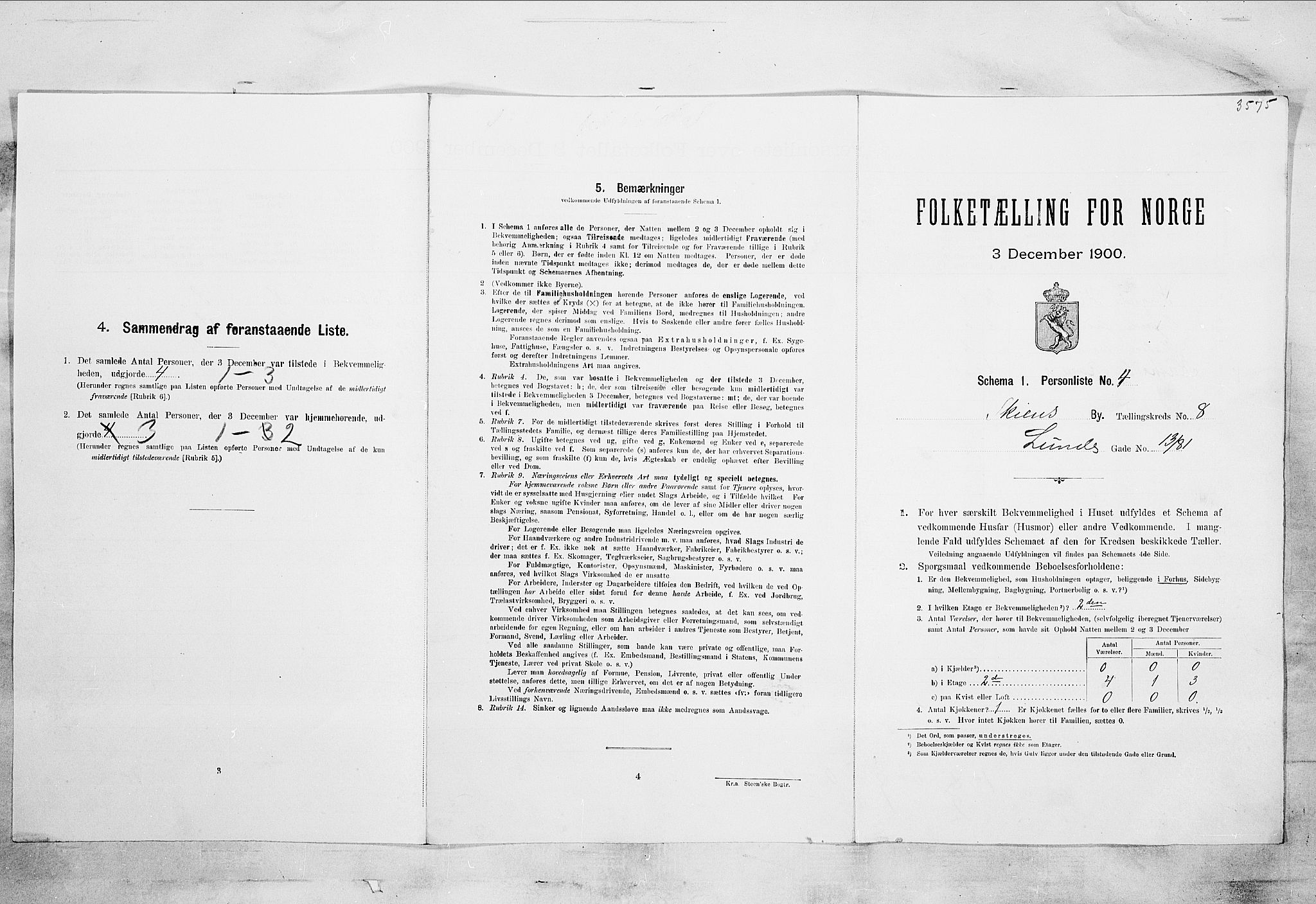SAKO, Folketelling 1900 for 0806 Skien kjøpstad, 1900, s. 1200
