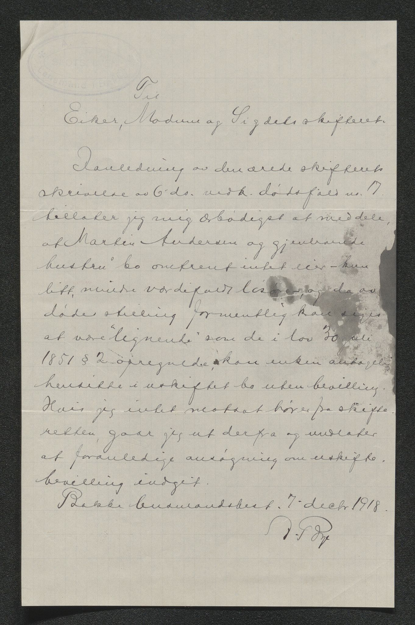 Eiker, Modum og Sigdal sorenskriveri, AV/SAKO-A-123/H/Ha/Hab/L0039: Dødsfallsmeldinger, 1918-1919, s. 559